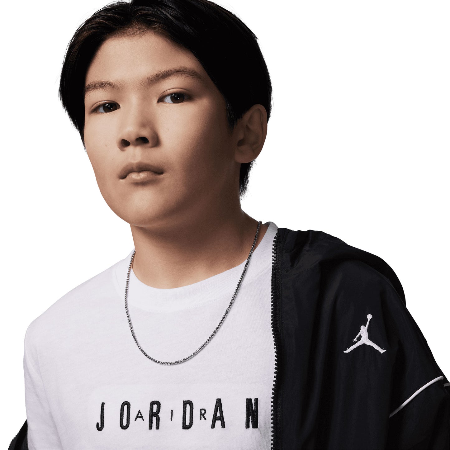 Nike Jordan Boys MJ Wordmark Embroidered Tee White  - 95D634-001