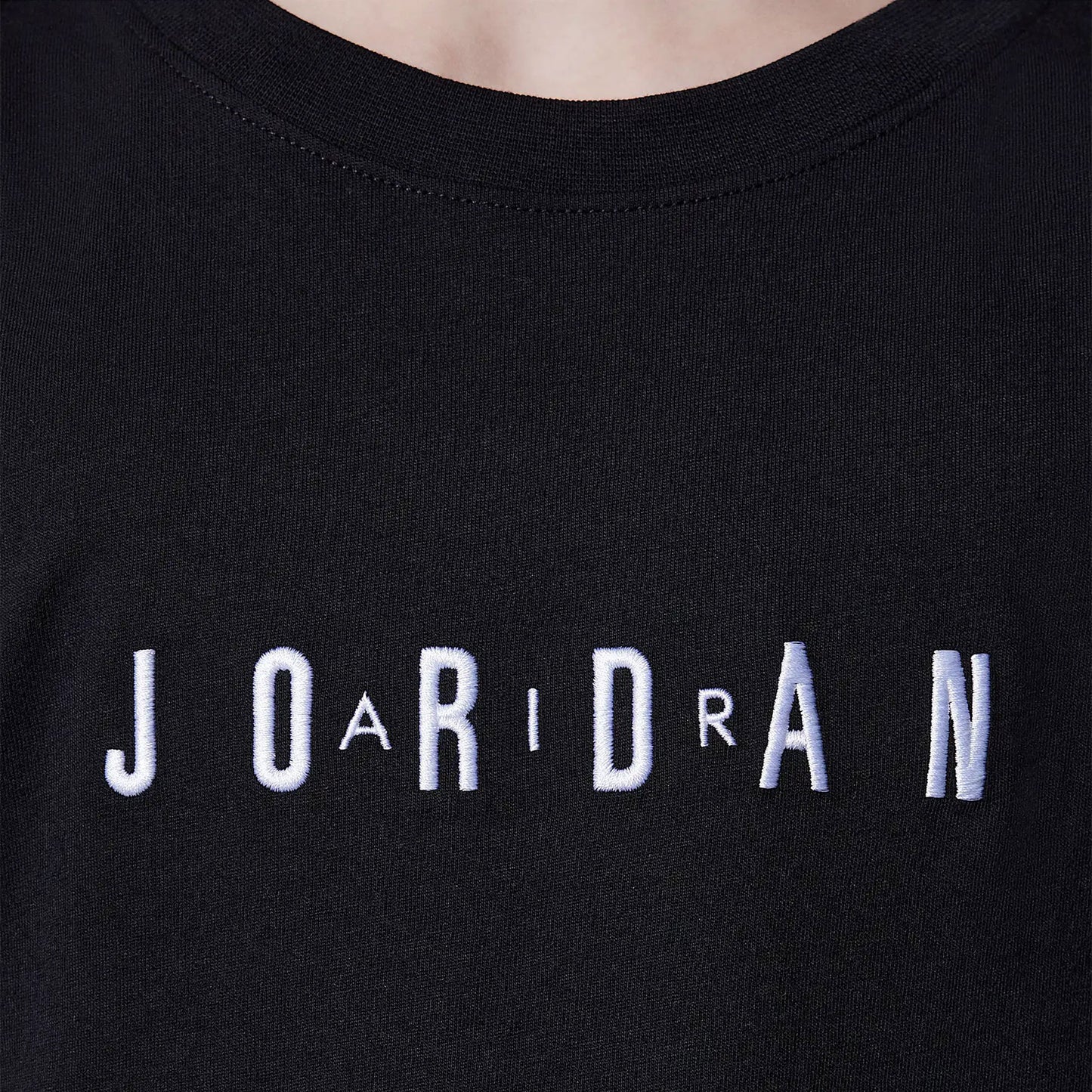Nike Jordan Boys MJ Wordmark Embroidered Tee Black  - 95D634-023