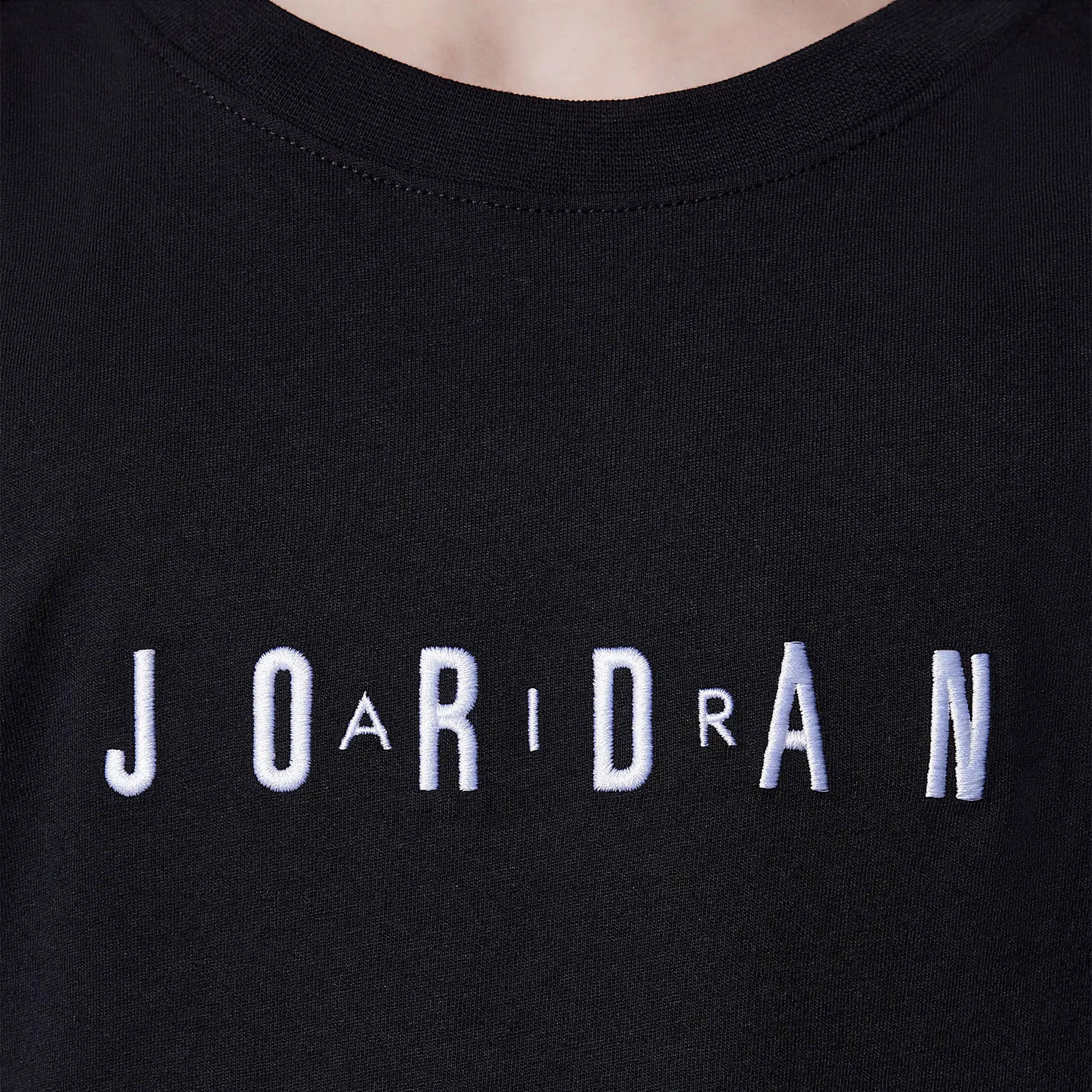 Nike Jordan Boys MJ Wordmark Embroidered Tee Black  - 95D634-023