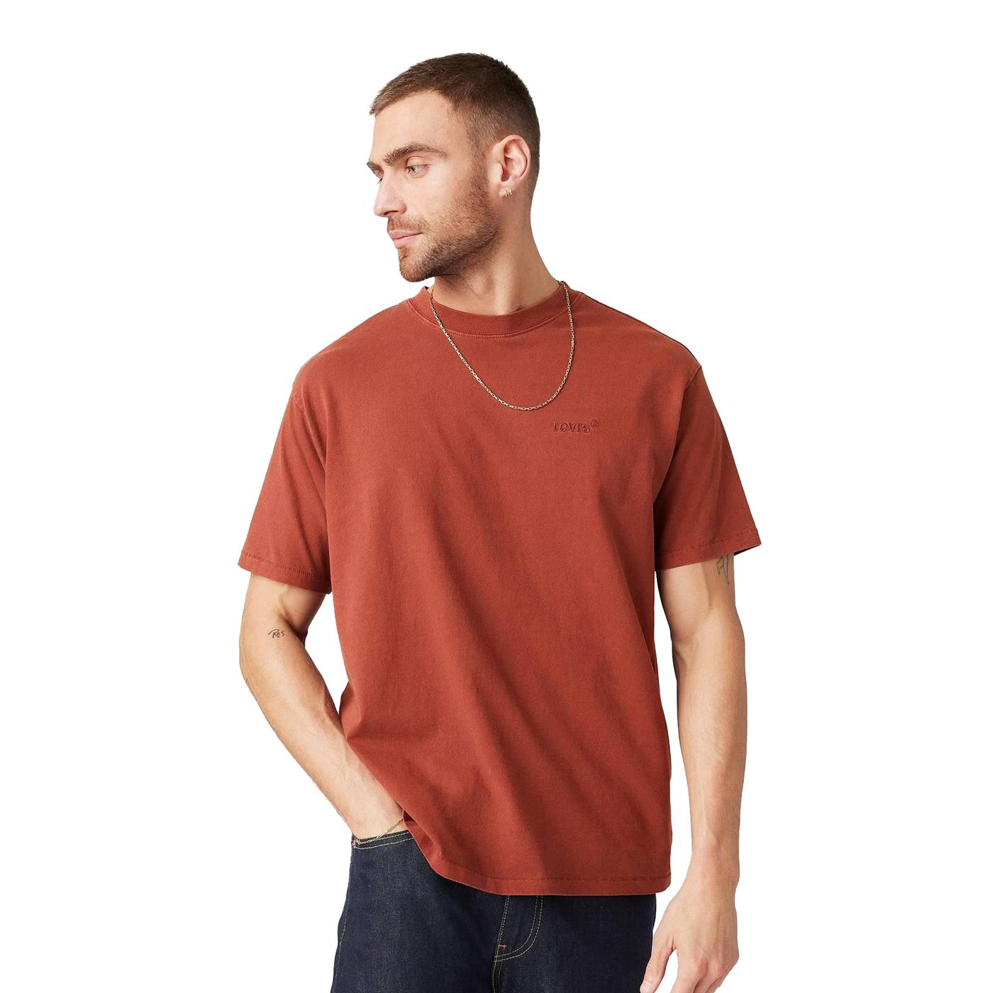 Levis Red Tab Vintage Tee Garment Dye Red Paint - A0637-0147