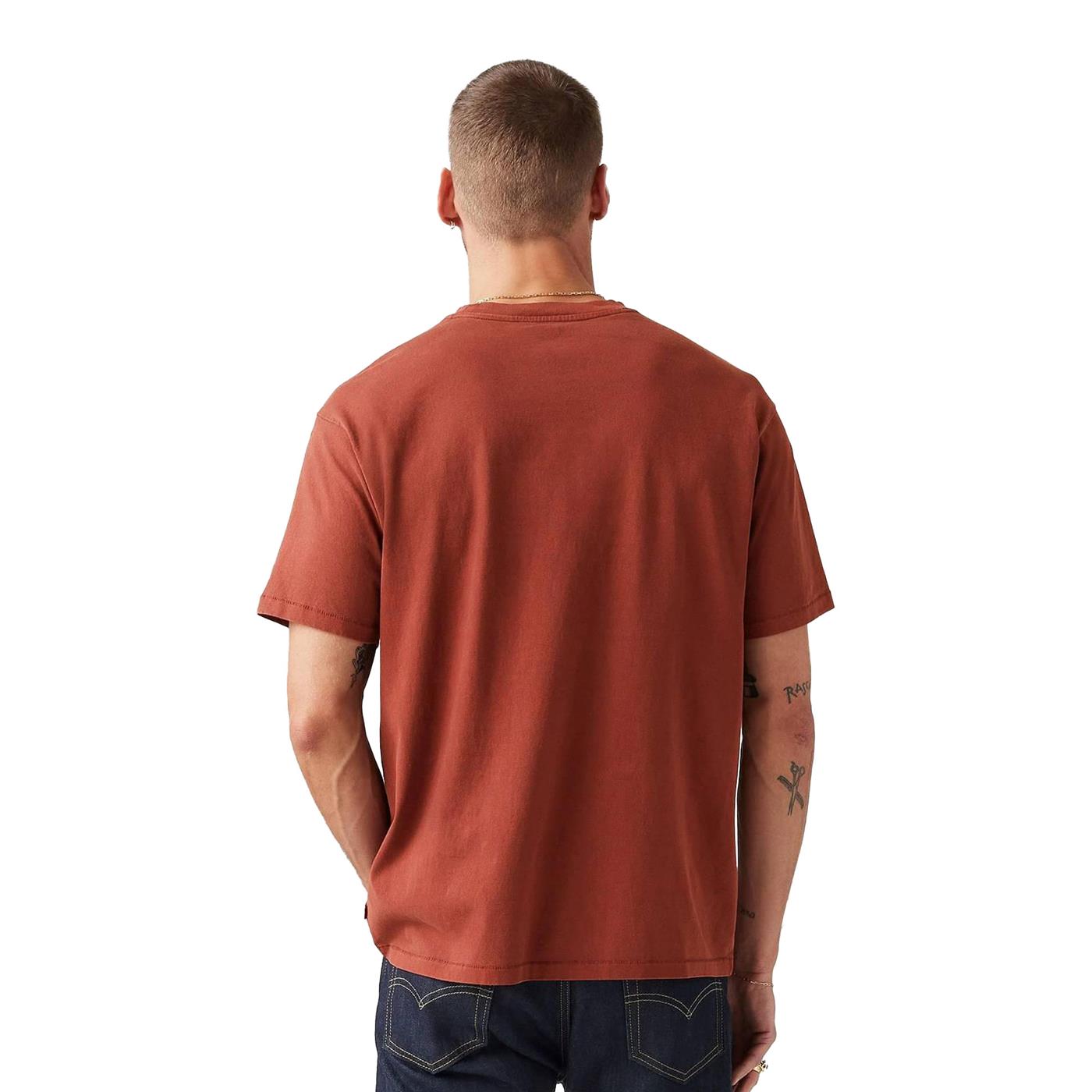 Levis Red Tab Vintage Tee Garment Dye Red Paint - A0637-0147