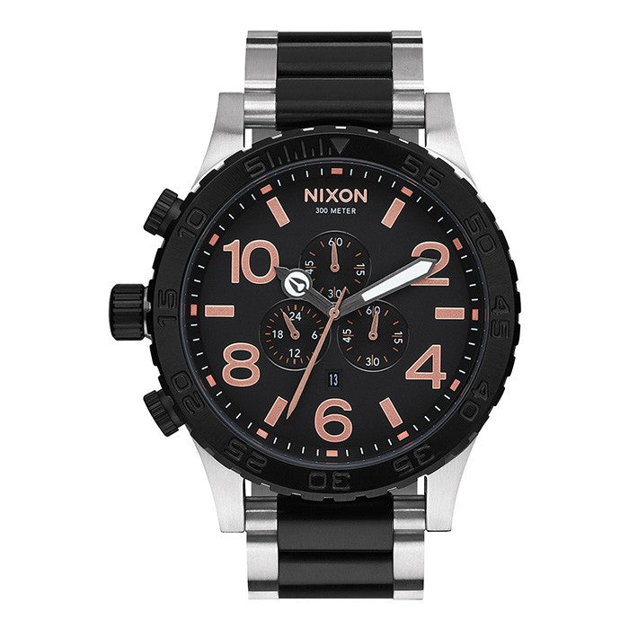 Nixon 51-30 Chrono 51 Mm Black/Rose Gold  - A0832051