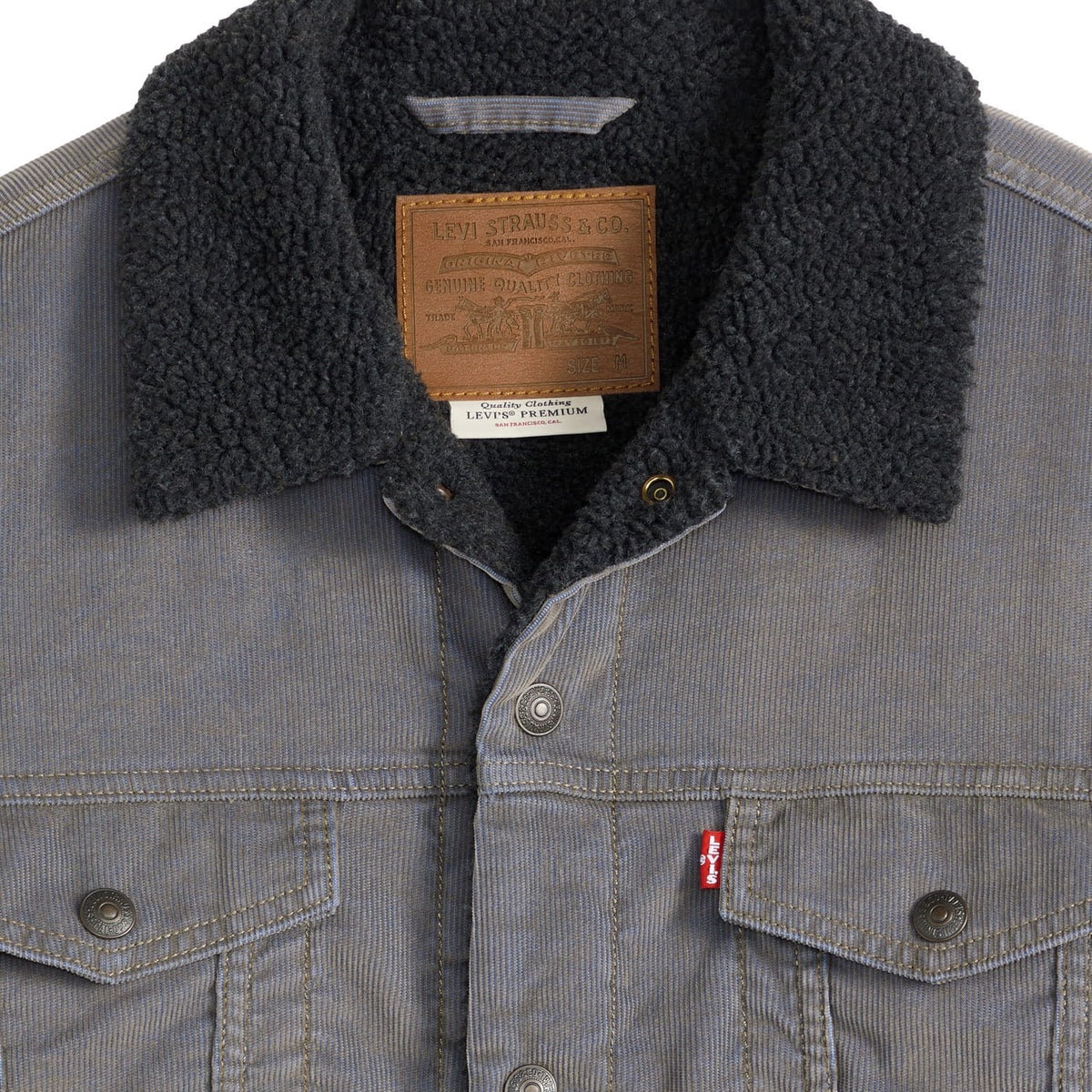 Levis Relaxed Fit Sherpa Trucker Jacket Dusk Khaki - A5784-0063