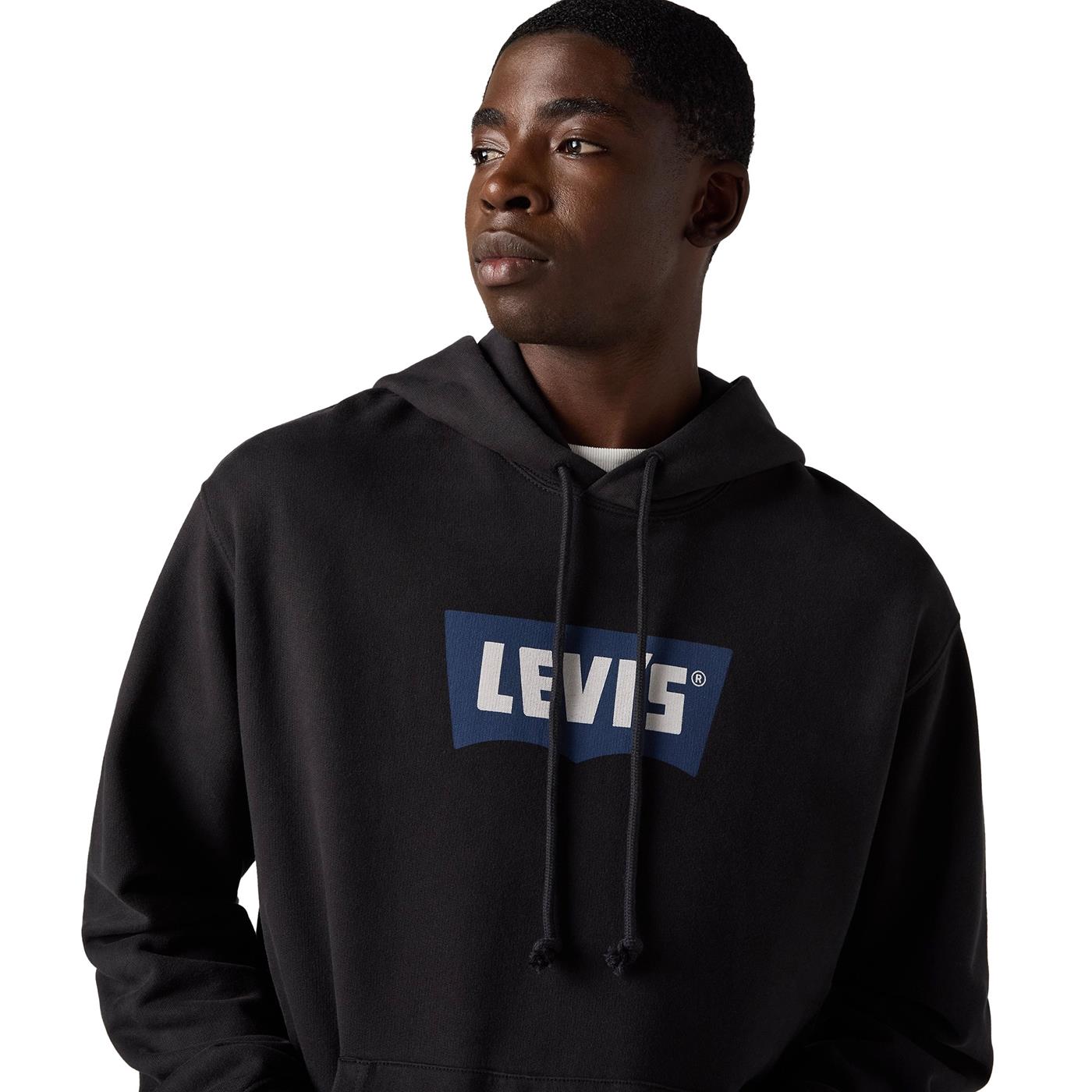 Levis Premium Graphic Hoodie Vtg BW logo Three Caviar  - A7386-0019