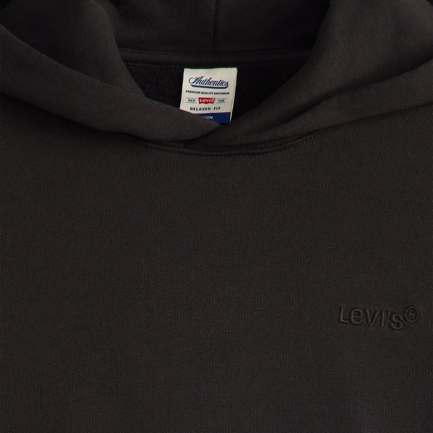 Levis The Authentic Hoodie Black Agate Garment Dye - A8435-0019