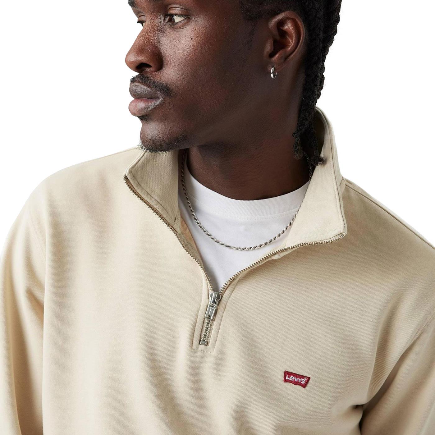 Levis Original HM 1/4 Zip Sweatshirt Fog  - A8606-0002