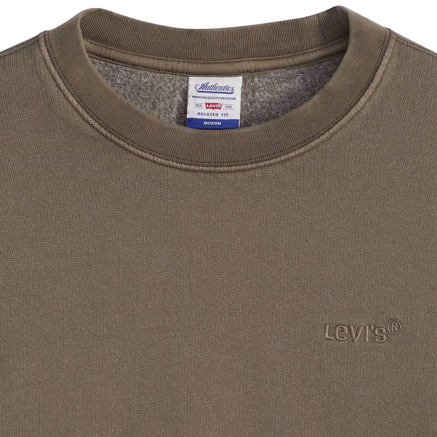 Levis Authentic Crew Garment Dye Maitake Brown - A9244-0034