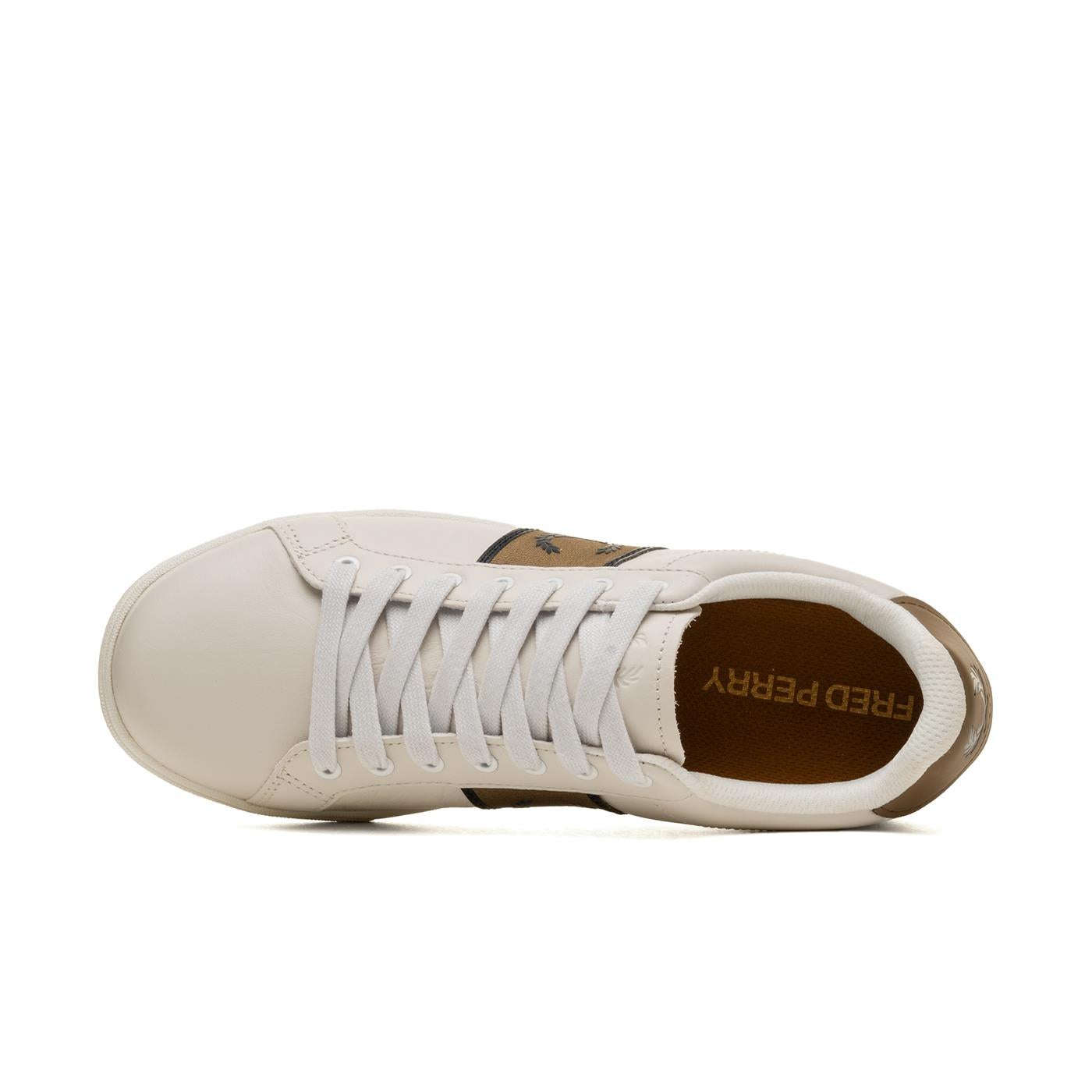 Fred Perry B721 Leather/Branded Webbing Porcelain/Black - B6304-T35