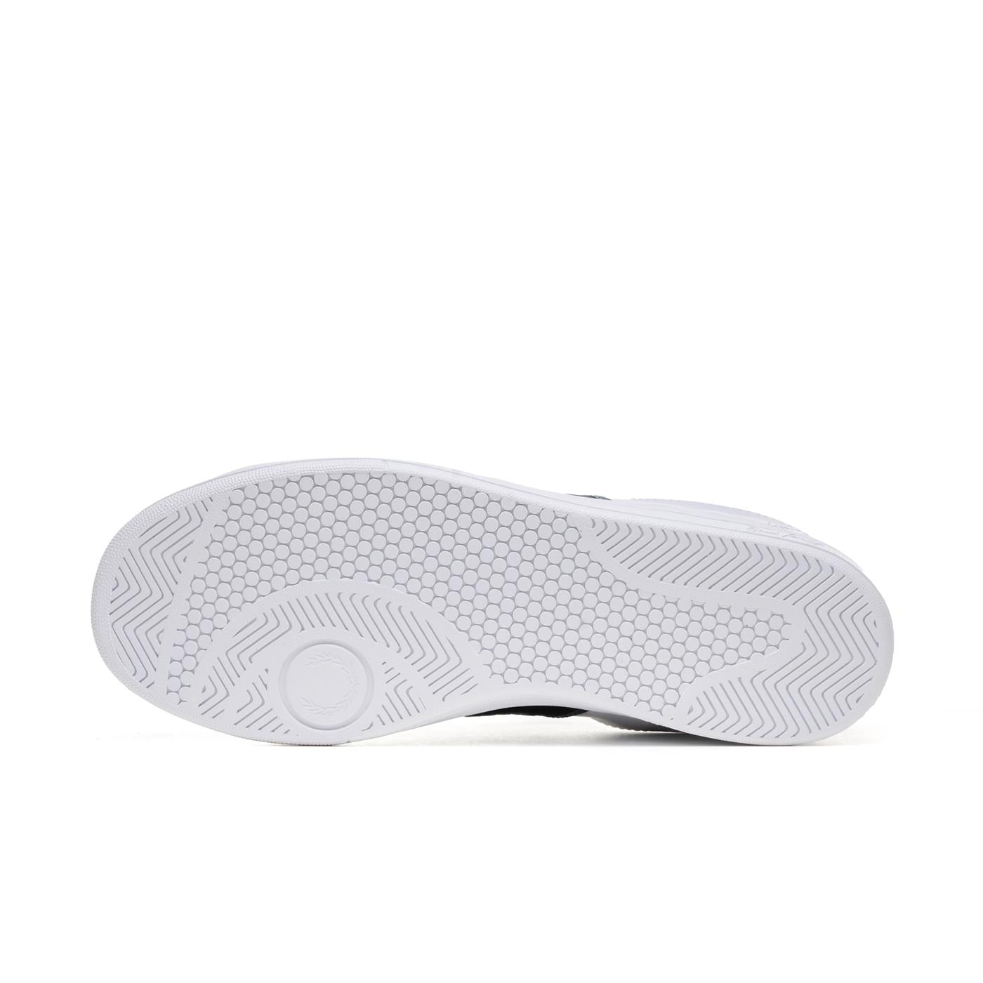 Fred Perry B721 Leather/Branded Webbing White/Petrol Blue - B6304-U55