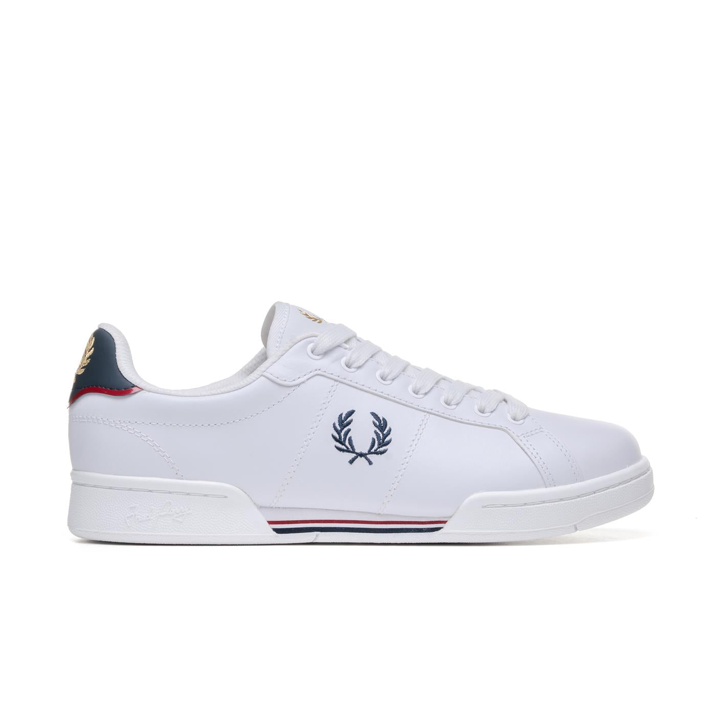 Fred Perry B722 Leather White/Navy - B6311-567