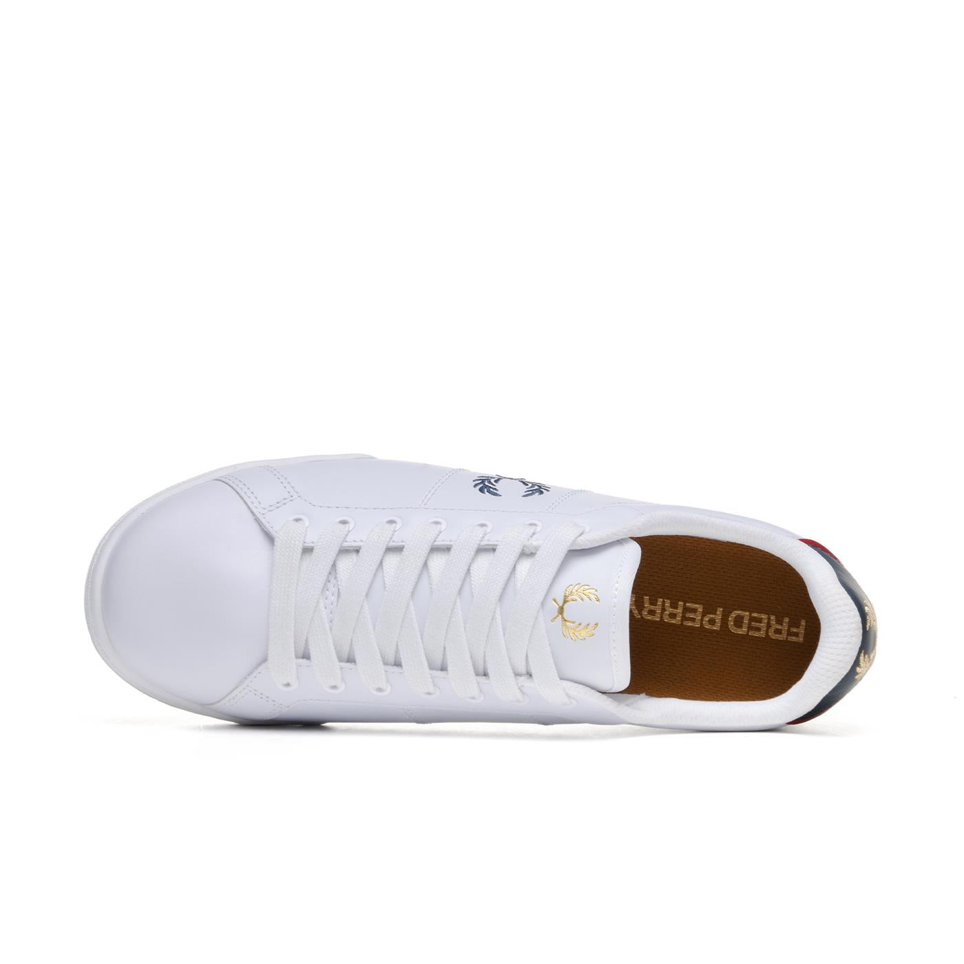 Fred Perry B722 Leather White/Navy - B6311-567