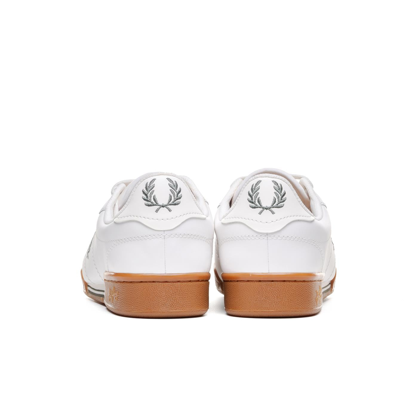 Fred Perry B722 Leather Snow White/Field Green - B6311-T36