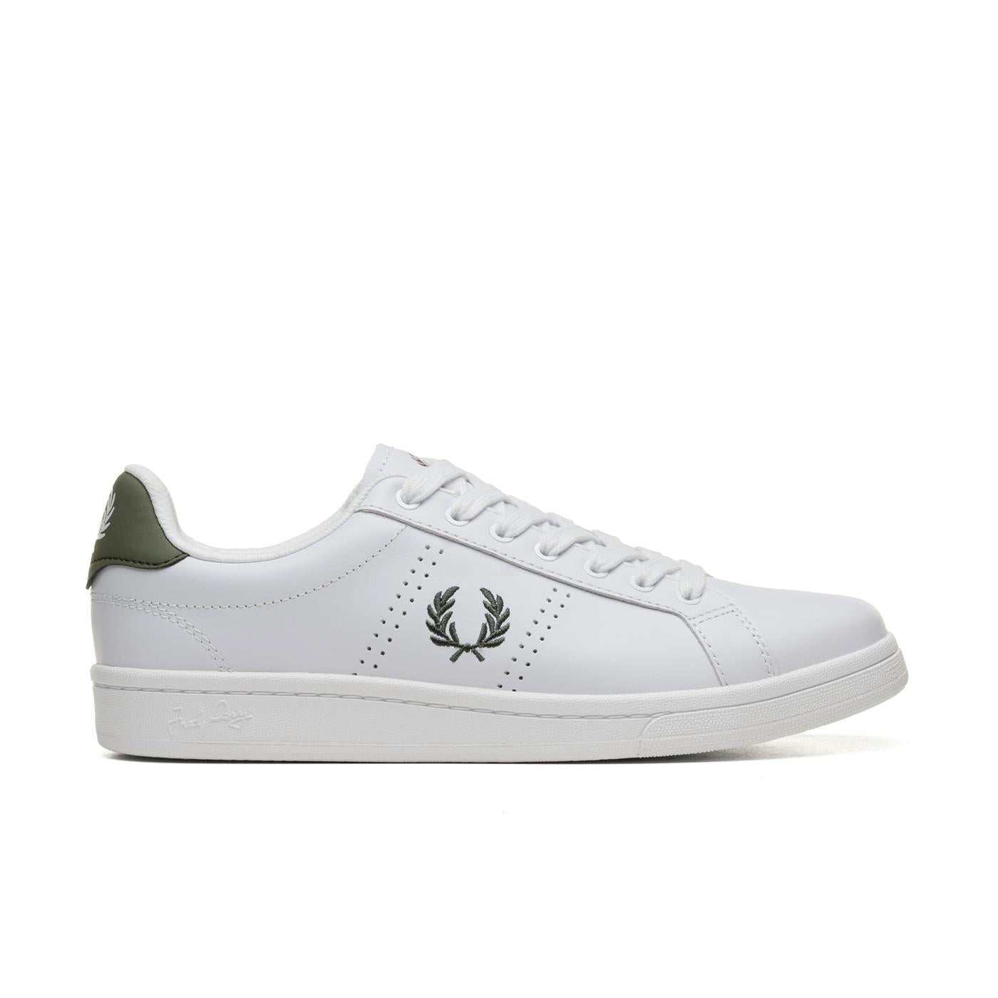 Fred Perry B721 White/Laurel Wreath Green - B6312-W20