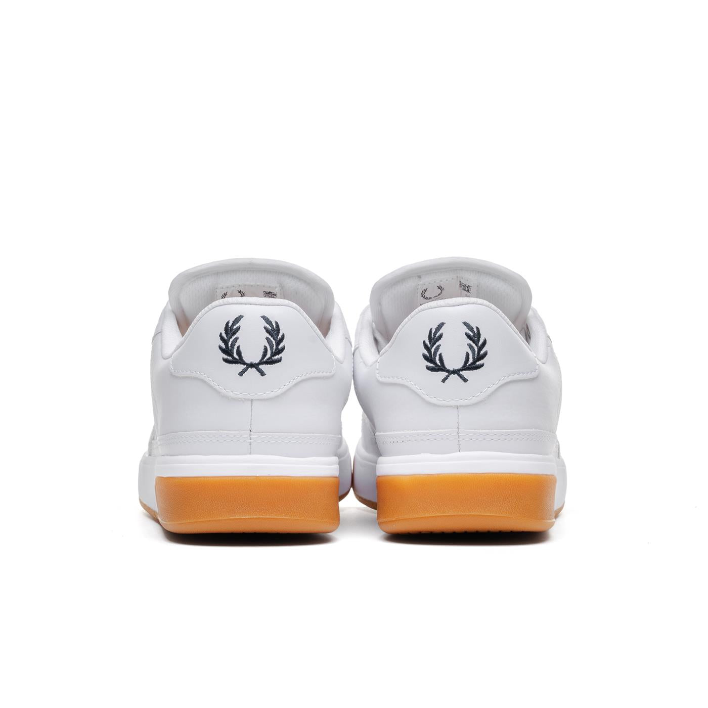 Fred Perry B300 Textured Leather/Branded White/Navy - B6318-567