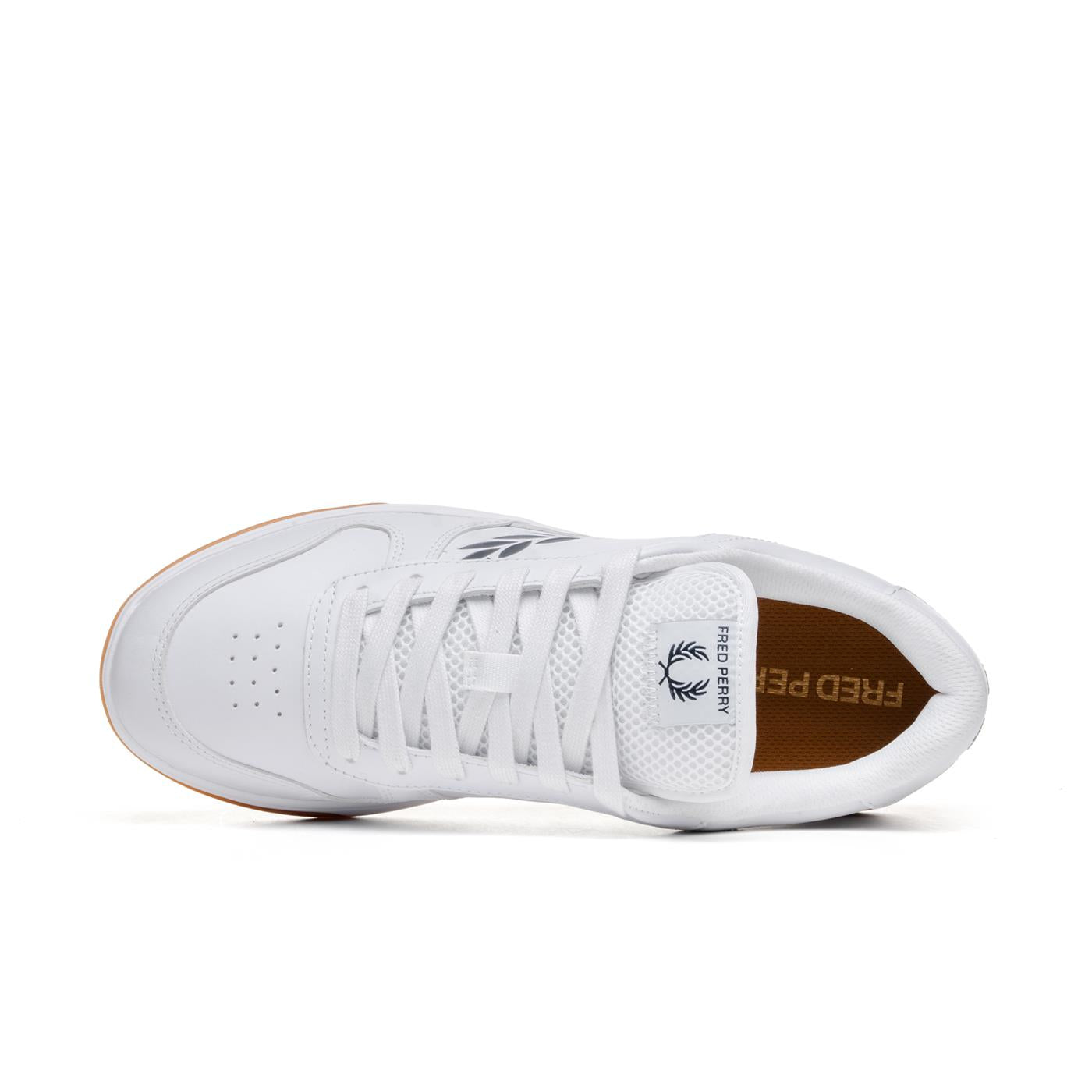 Fred Perry B300 Textured Leather/Branded White/Navy - B6318-567