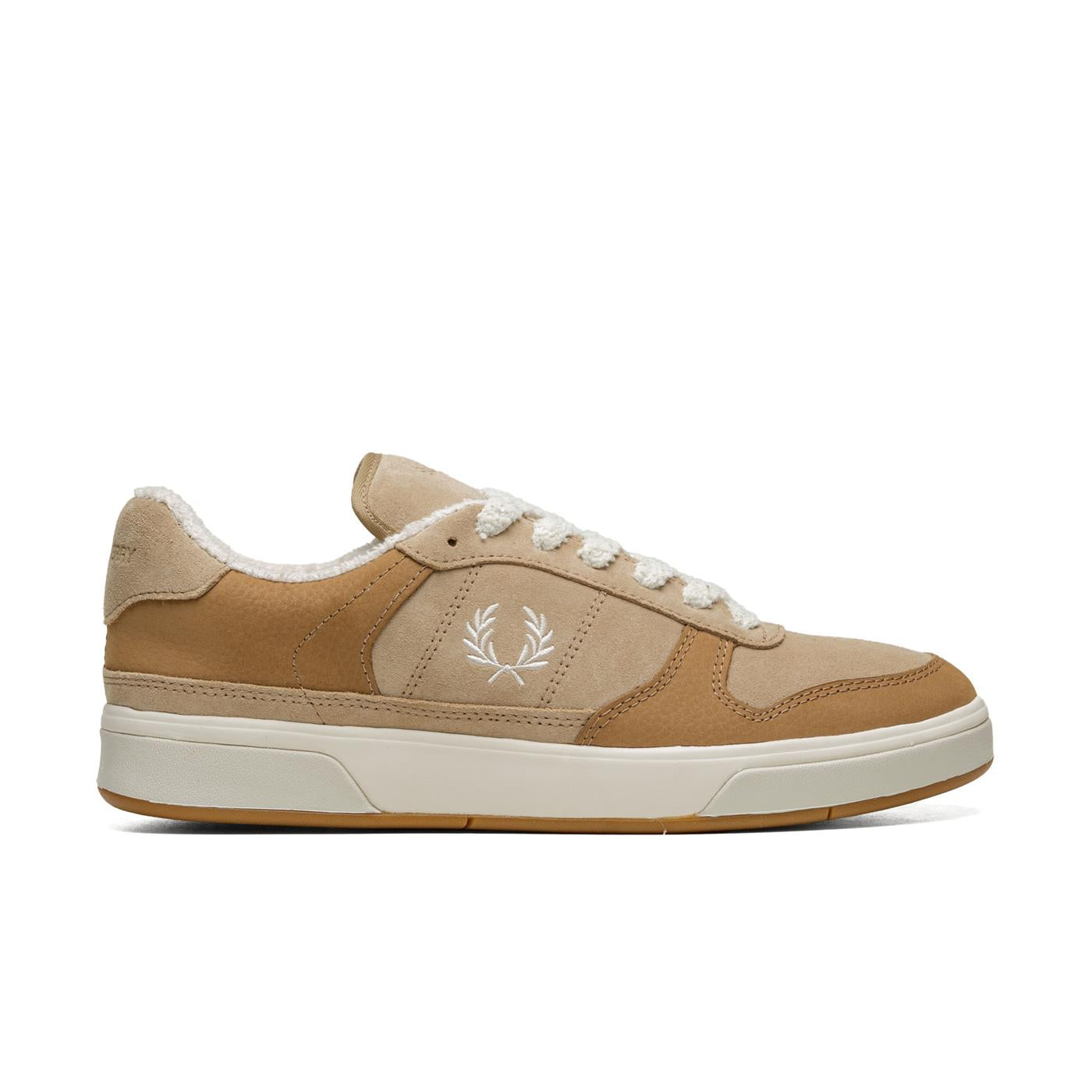 Fred Perry B300 Textured Nubuck/Suede Warm Stone/Ecru - B8322-W24