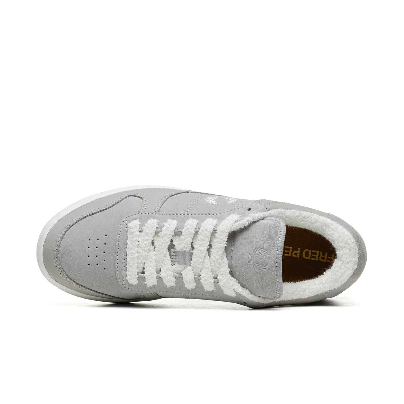 Fred Perry B300 Textured Nubuck/Suede Limestone/Snow White - B8322-X41