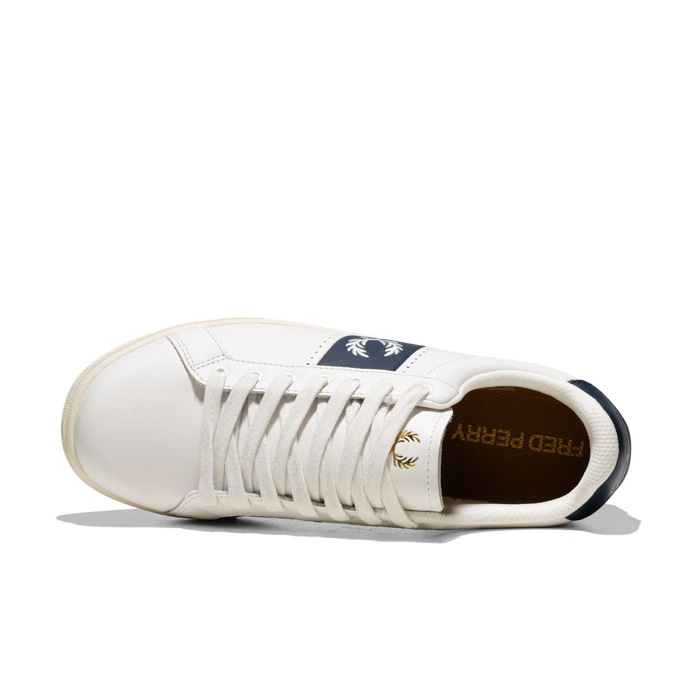 Fred Perry B721 Leather Perf/Branded Snow White/Snow White - B9304-303
