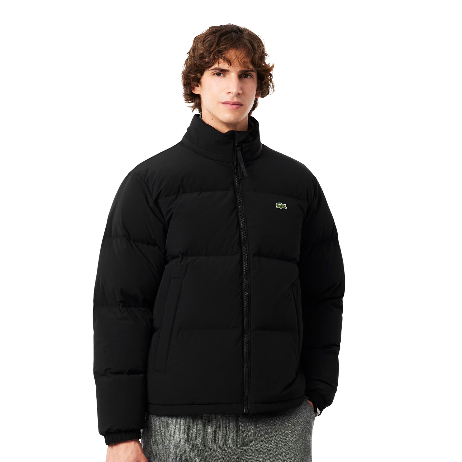Lacoste Water-Repellent Hooded Down Jacket Black  - BH5154-031