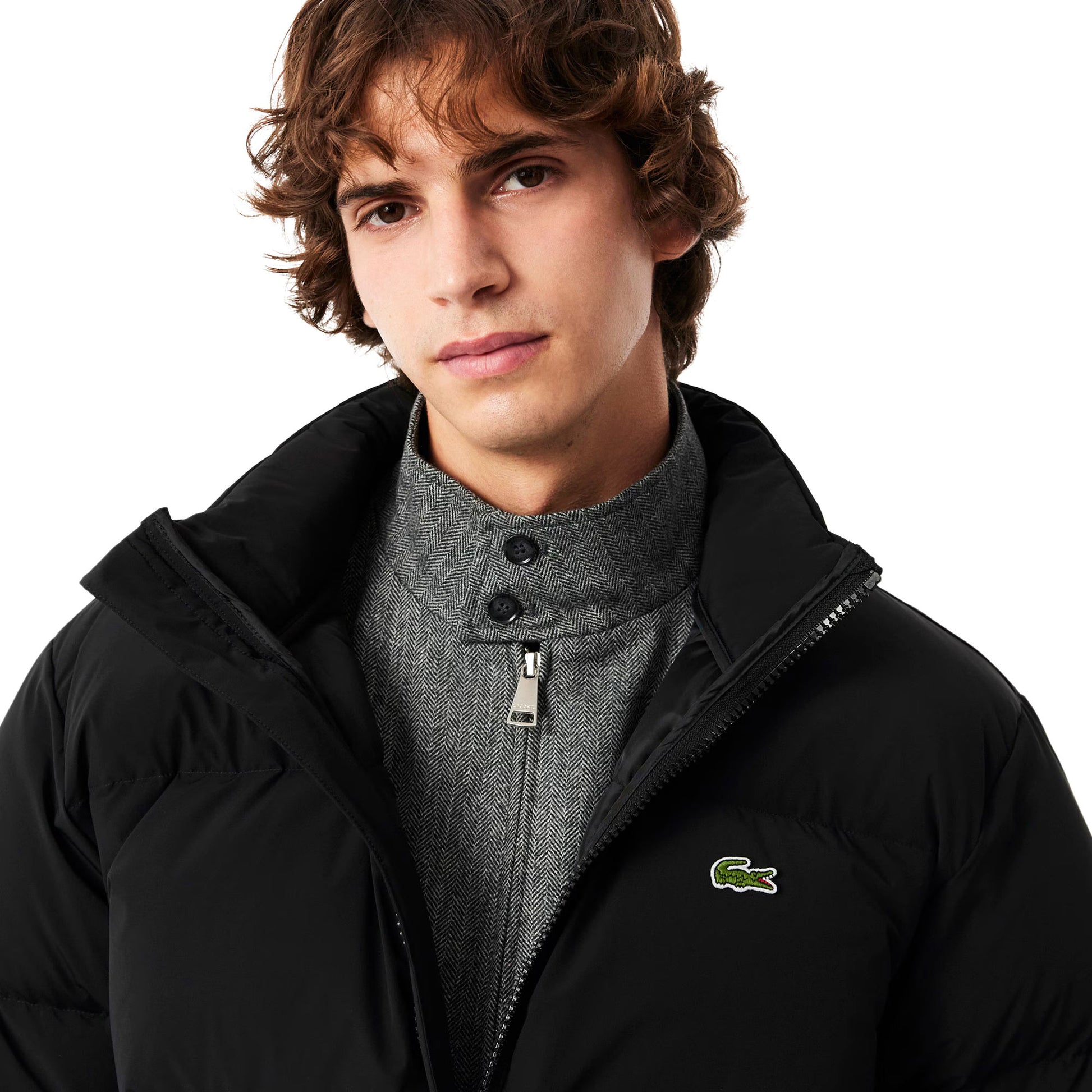 Lacoste Water-Repellent Hooded Down Jacket Black  - BH5154-031