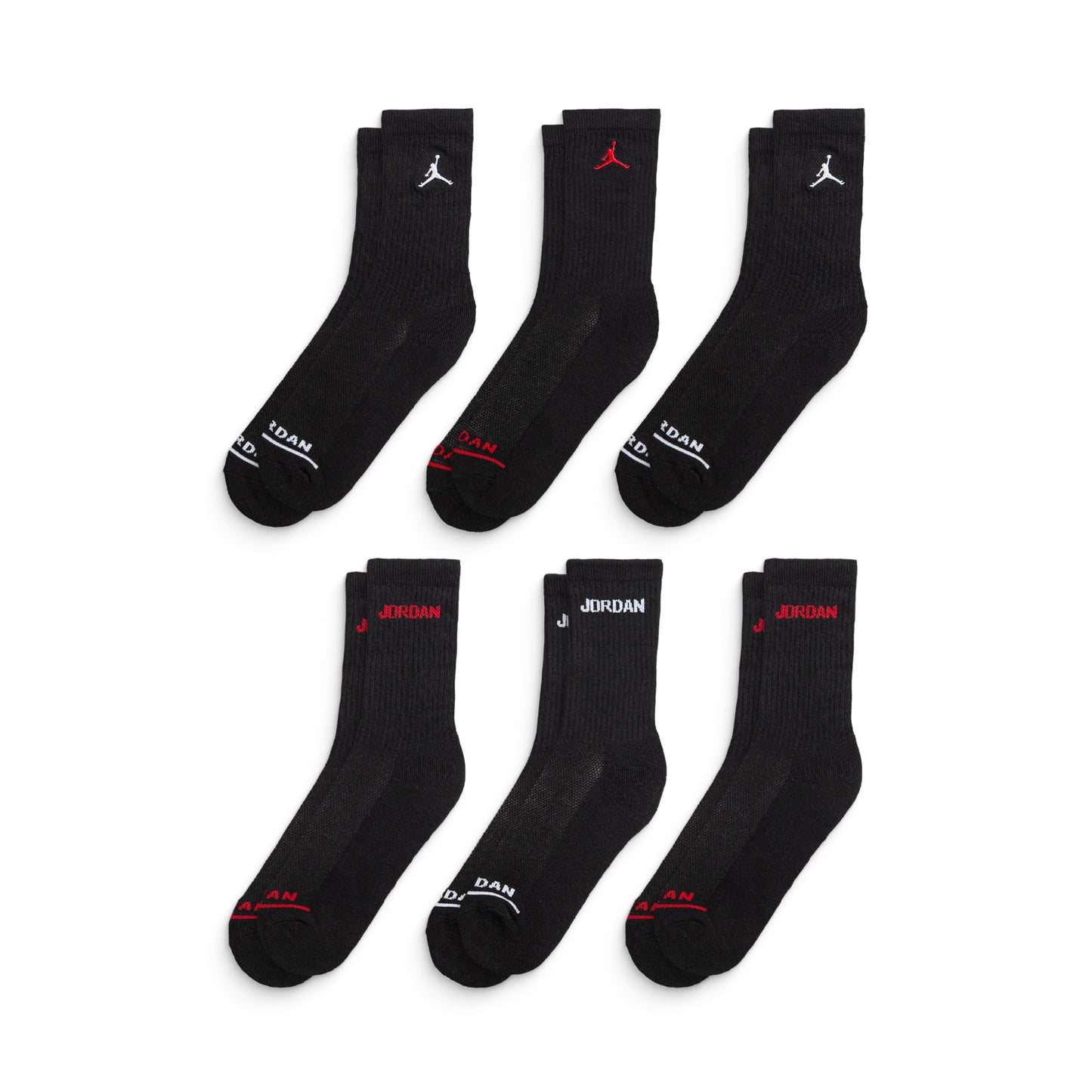 Nike Jordan Boys Legend Crew Socks 6Pk Black - BJ0343-023