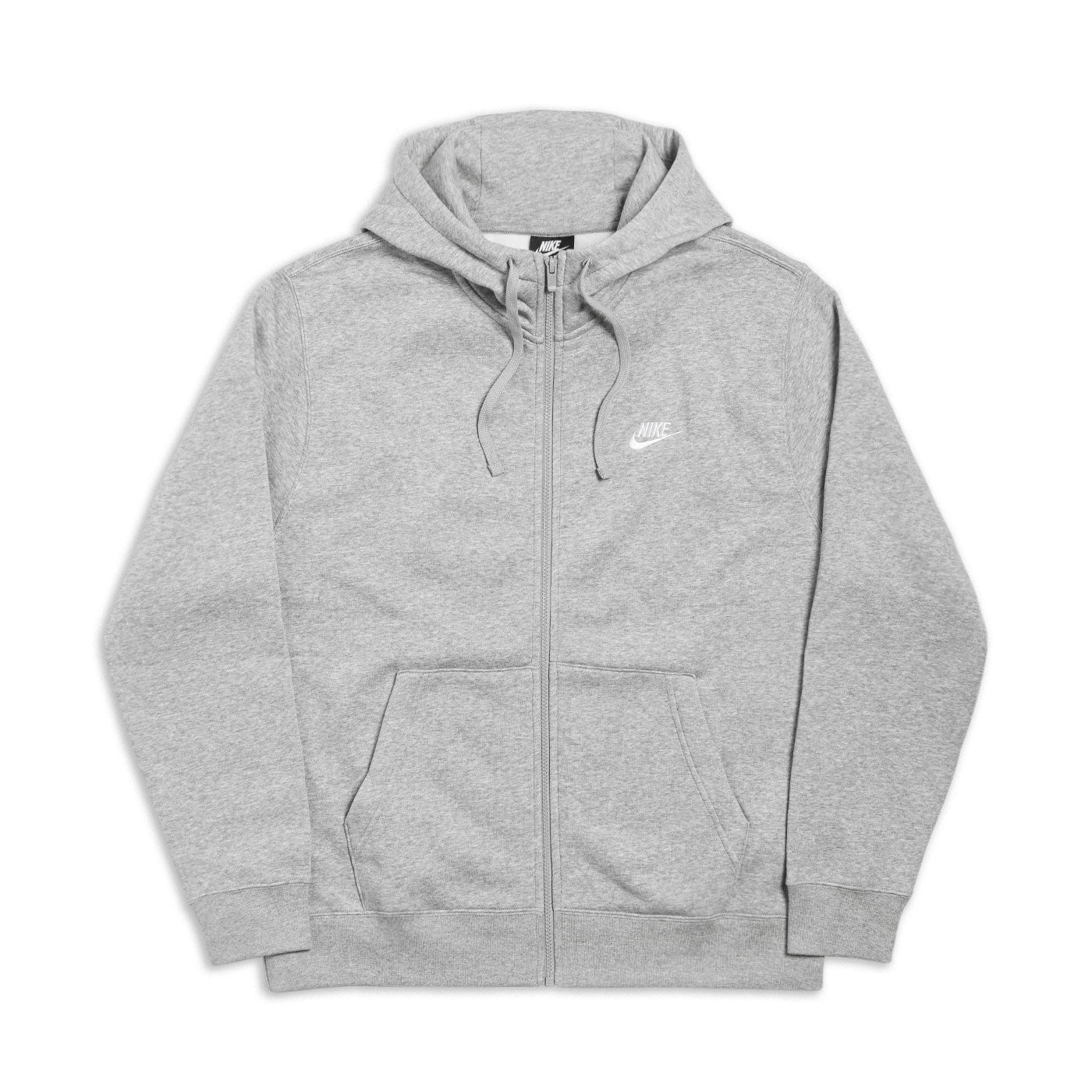 Nike Nsw Club Hoodie Fz Bb Dark Grey Heather/White - BV2645-063