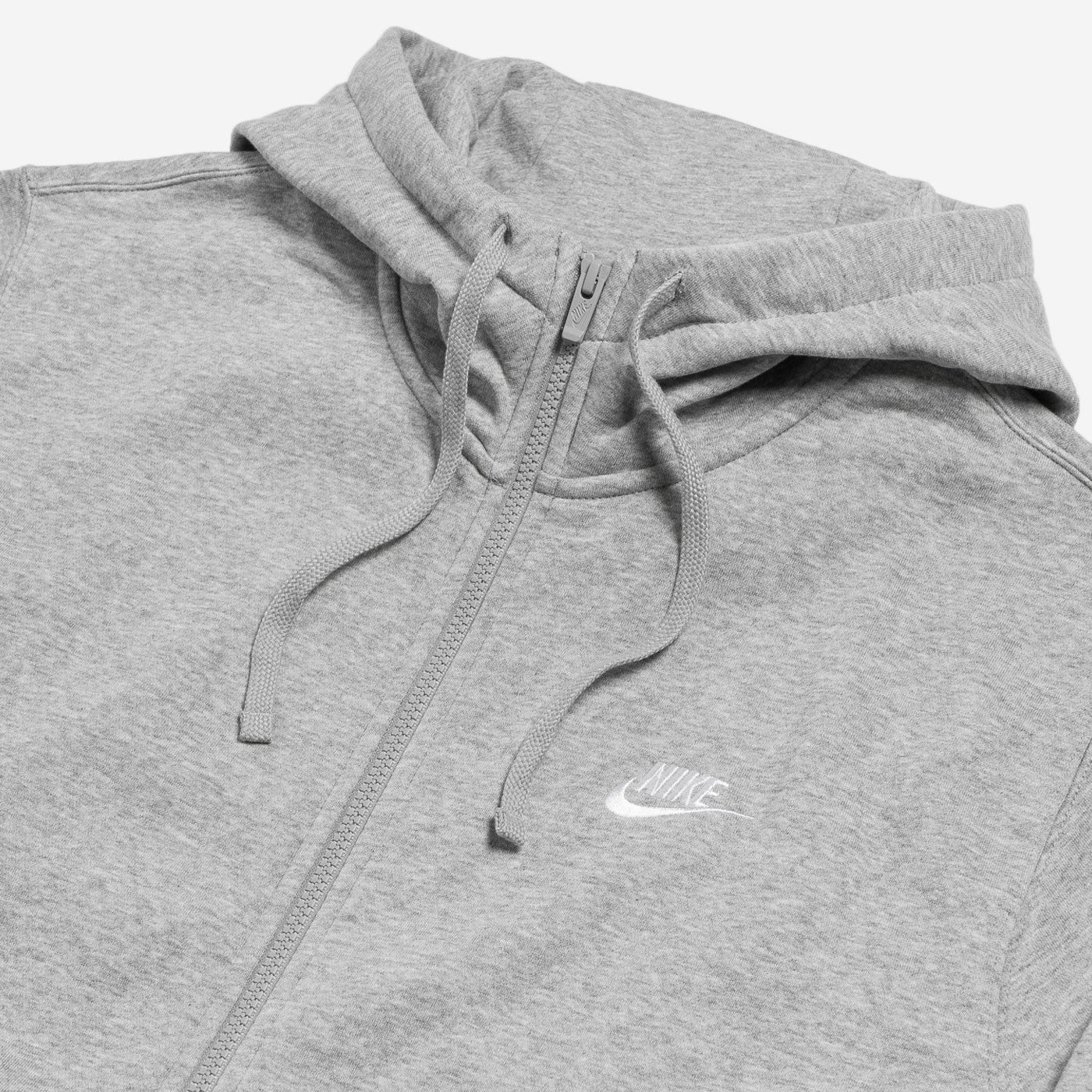 Nike Nsw Club Hoodie Fz Bb Dark Grey Heather/White - BV2645-063