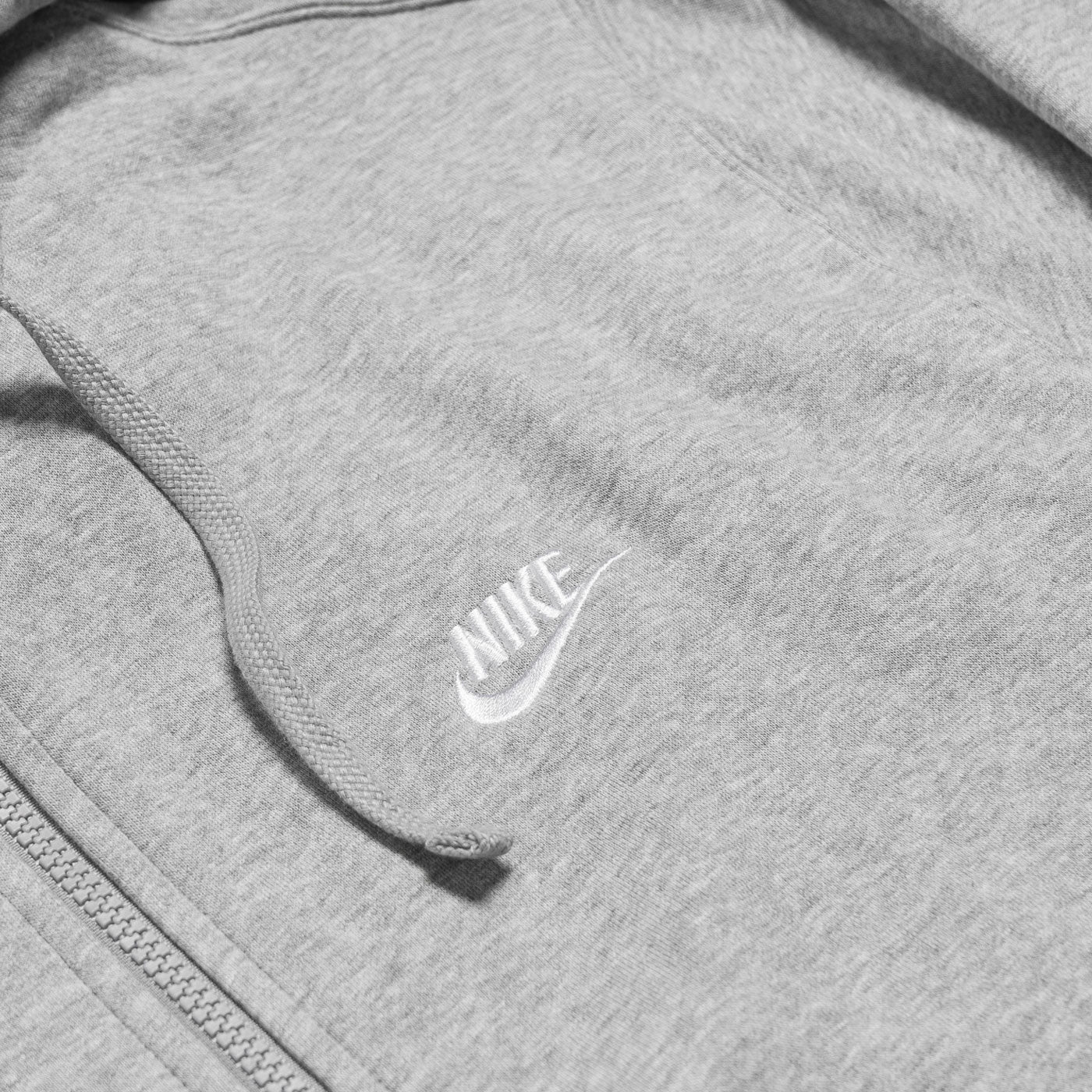 Nike Nsw Club Hoodie Fz Bb Dark Grey Heather/White - BV2645-063