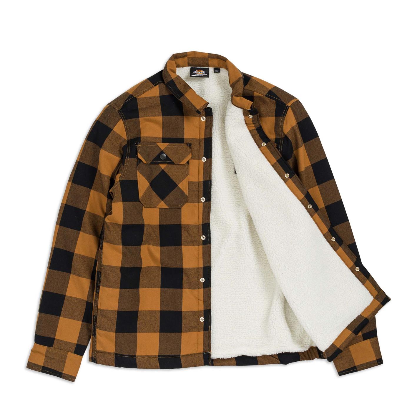 Dickies Sherpa Lined Sacramento Shirt Brown - DK0A4XGRBRN