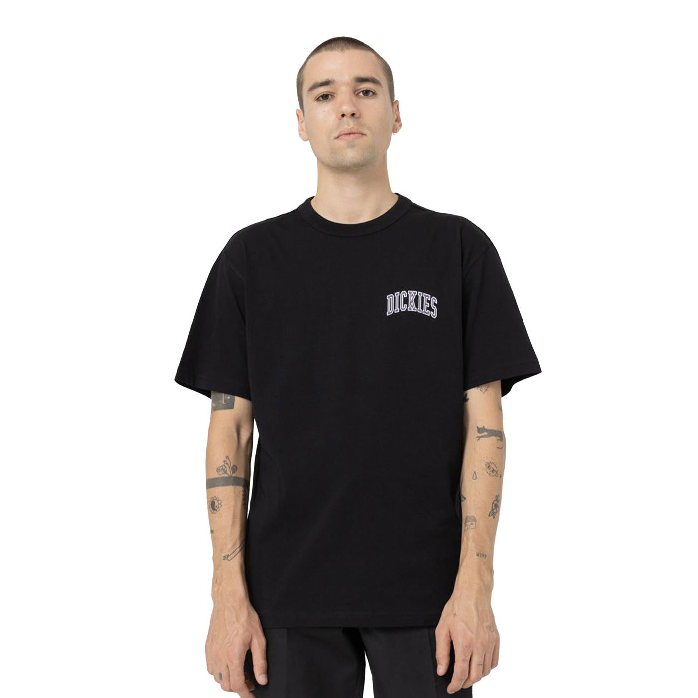 Dickies Aitkin Chest T-Shirt Black/Purple - DK0A4Y8OBLKPUR