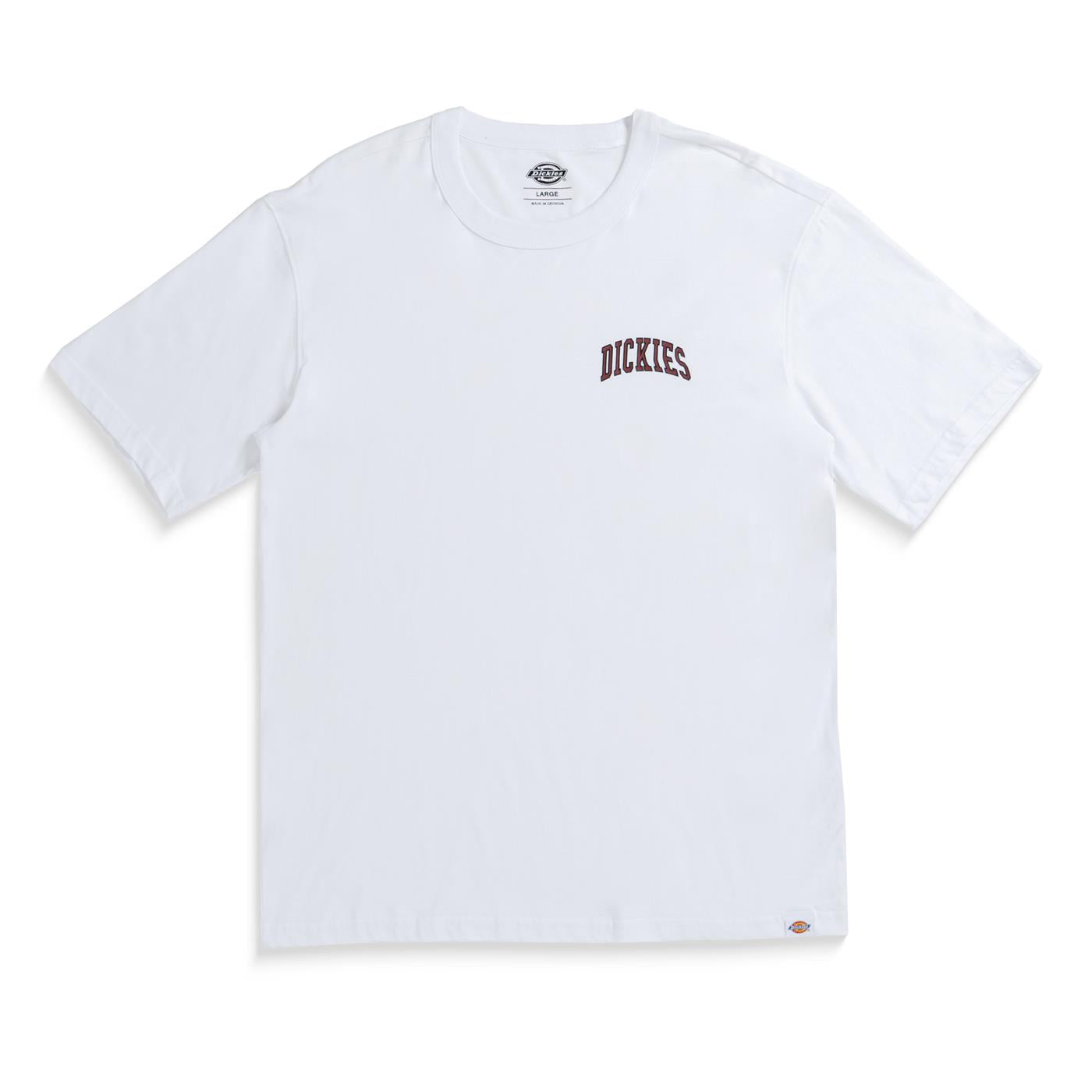 Dickies Aitkin Chest T-Shirt White/Maroon - DK0A4Y8OWHTMAR