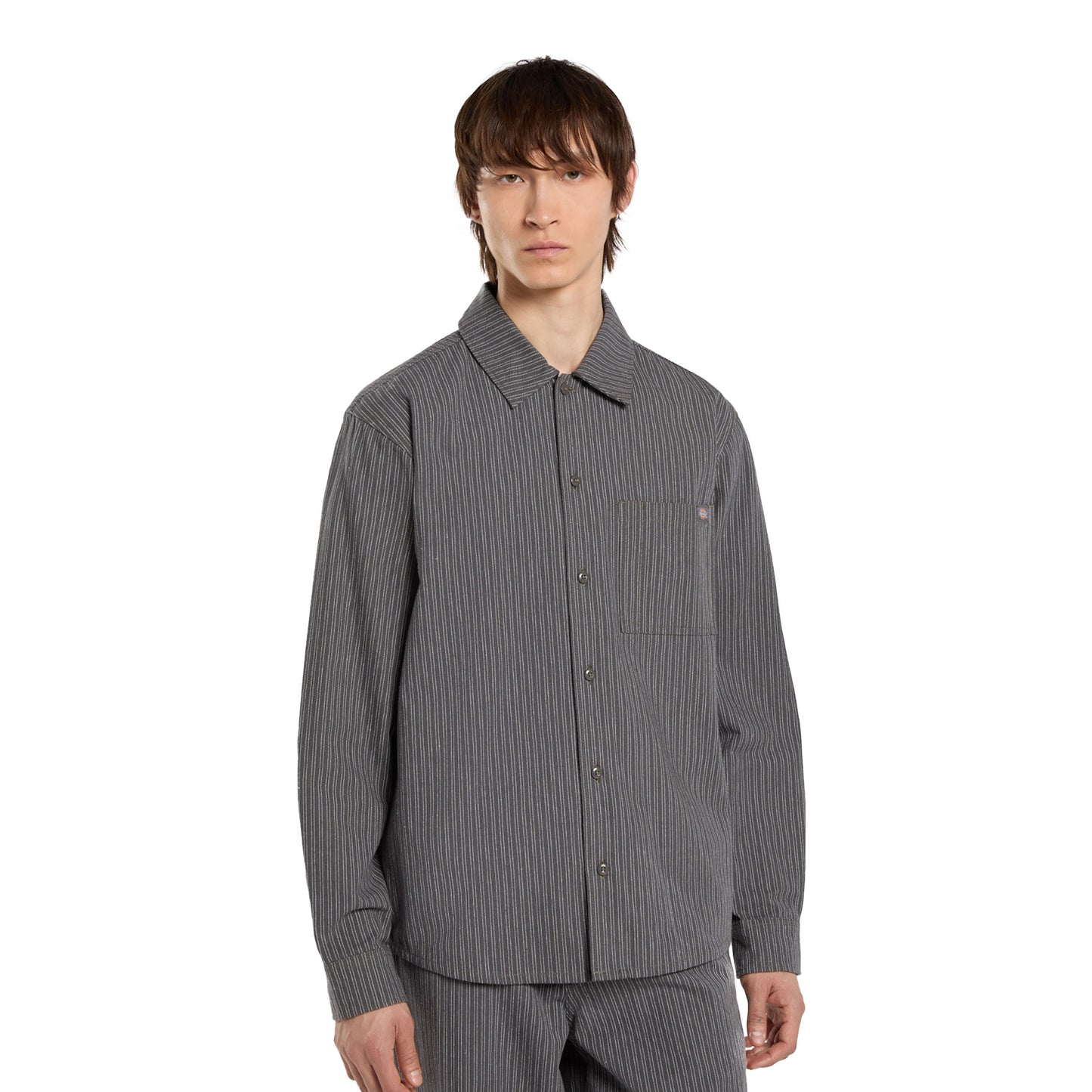 Dickies Lima Pinstripe LS Shirt Charcoal - DK0A88O20CH