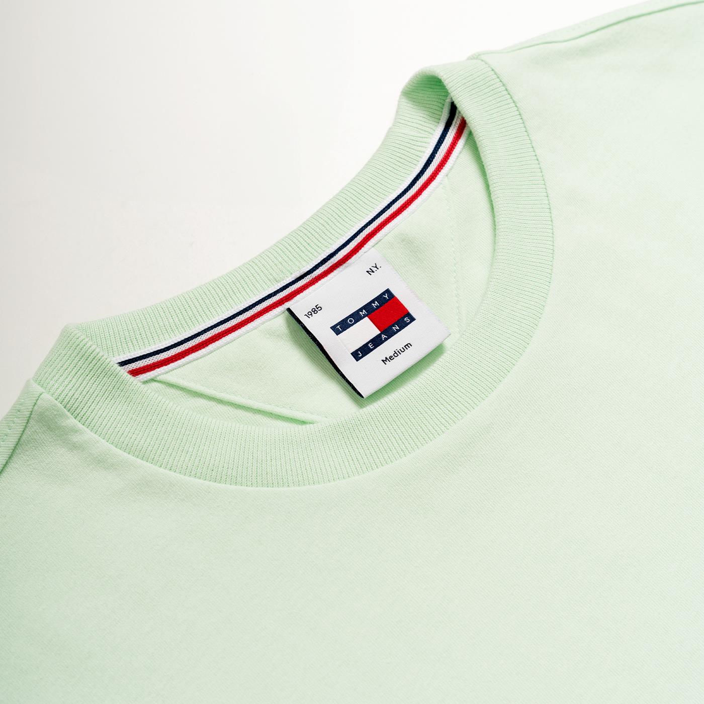 Tommy Jeans Slim Jersey C Neck Ext Tee Opal Green - DM0DM09598LXY