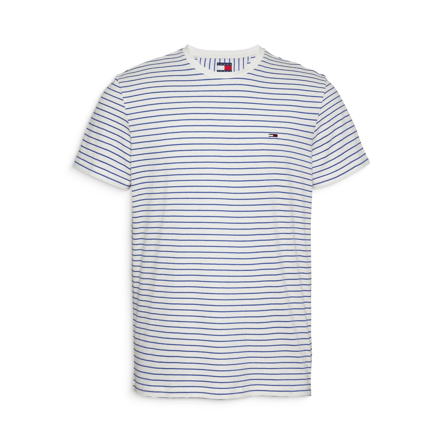 Tommy Jeans Slim Stripe Tee Ecru/Tempo Blue  - DM0DM203770BB