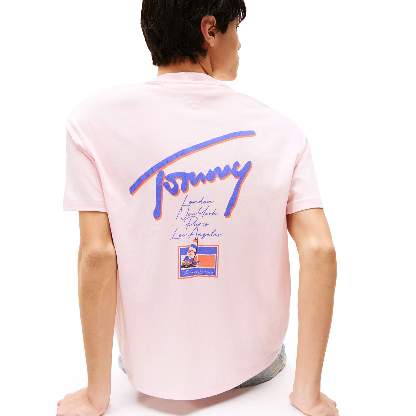 Tommy Jeans Relaxed Faded Graphic Logo Tee Precious Pink - DM0DM20768TH3