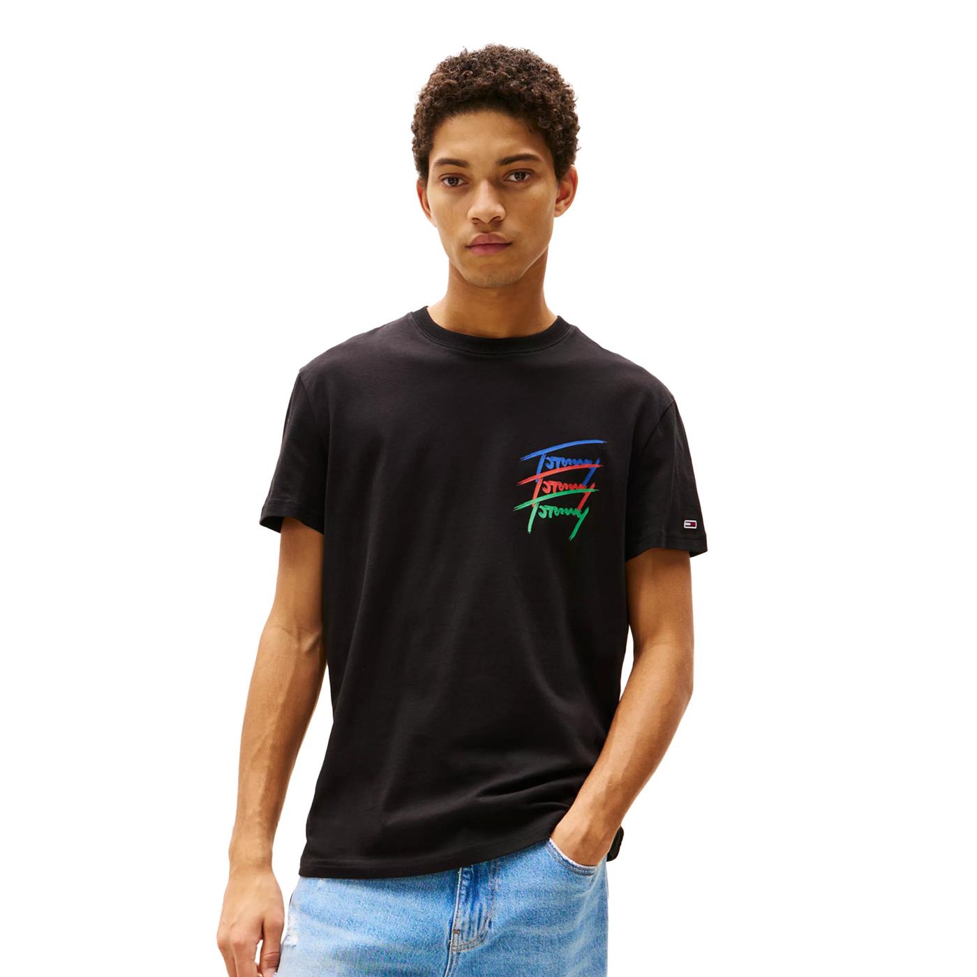 Tommy Jeans Regular Twisted Signature Tee Black - DM0DM20771BDS