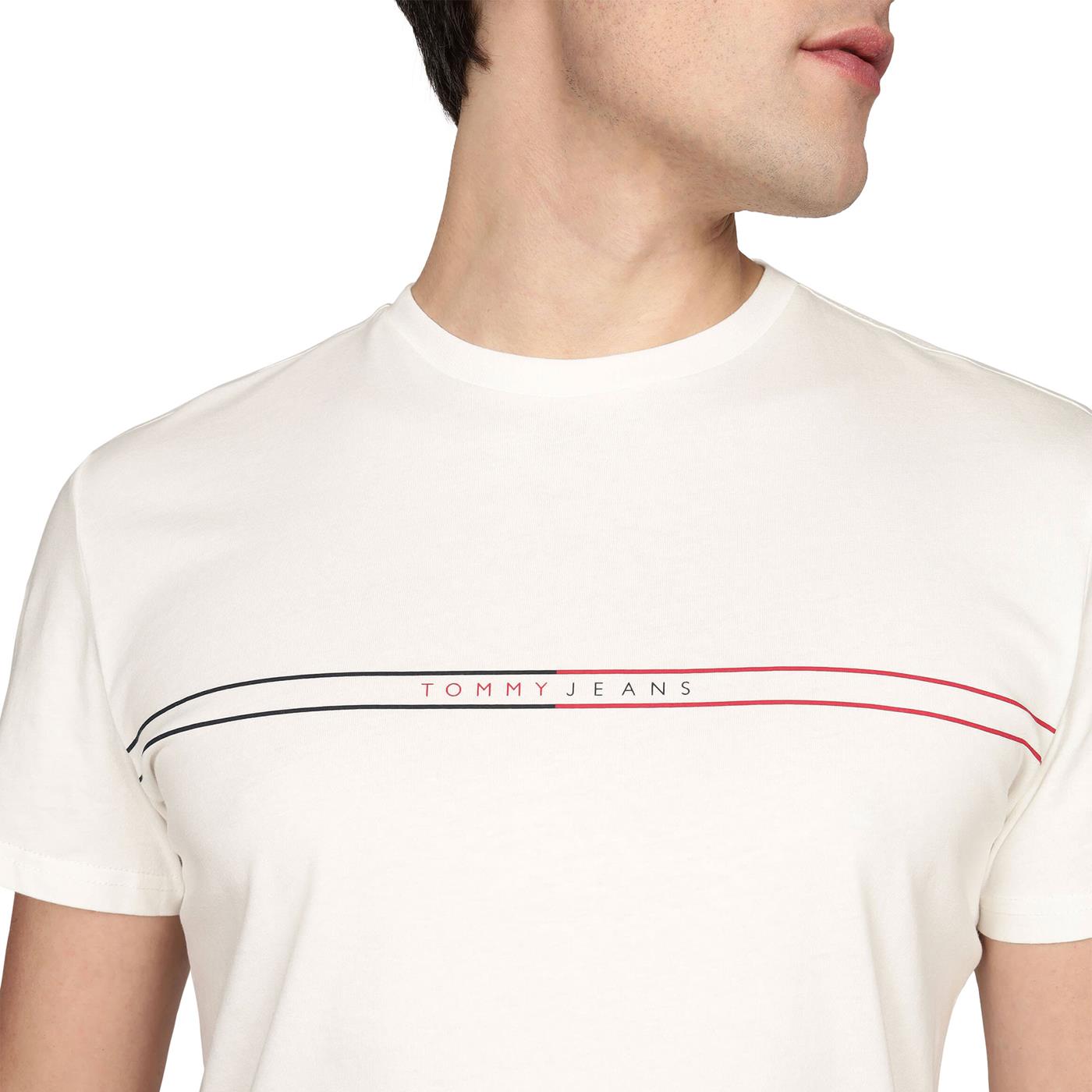 Tommy Jeans Slim Entry Graphic Tee Ecru - DM0DM20779YBL