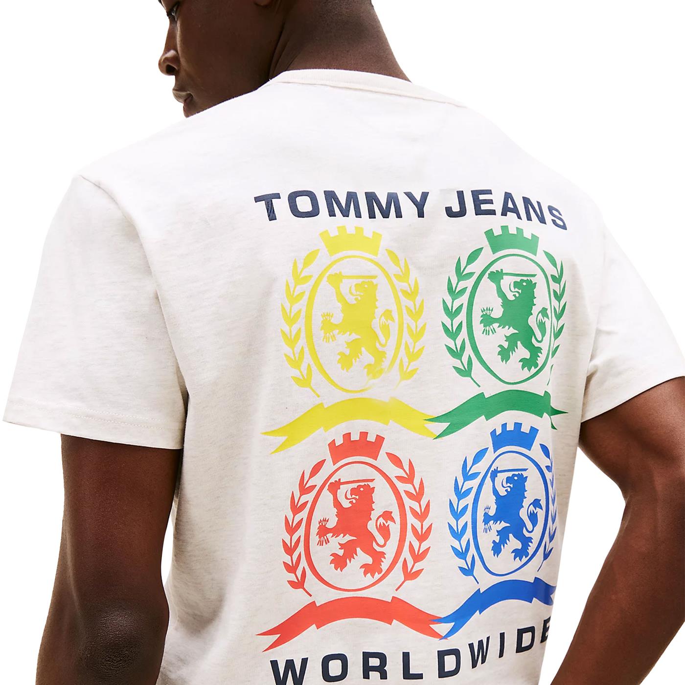 Tommy Jeans Varsity Crest Back Logo T-Shirt Oat Marl - DM0DM20813AE3