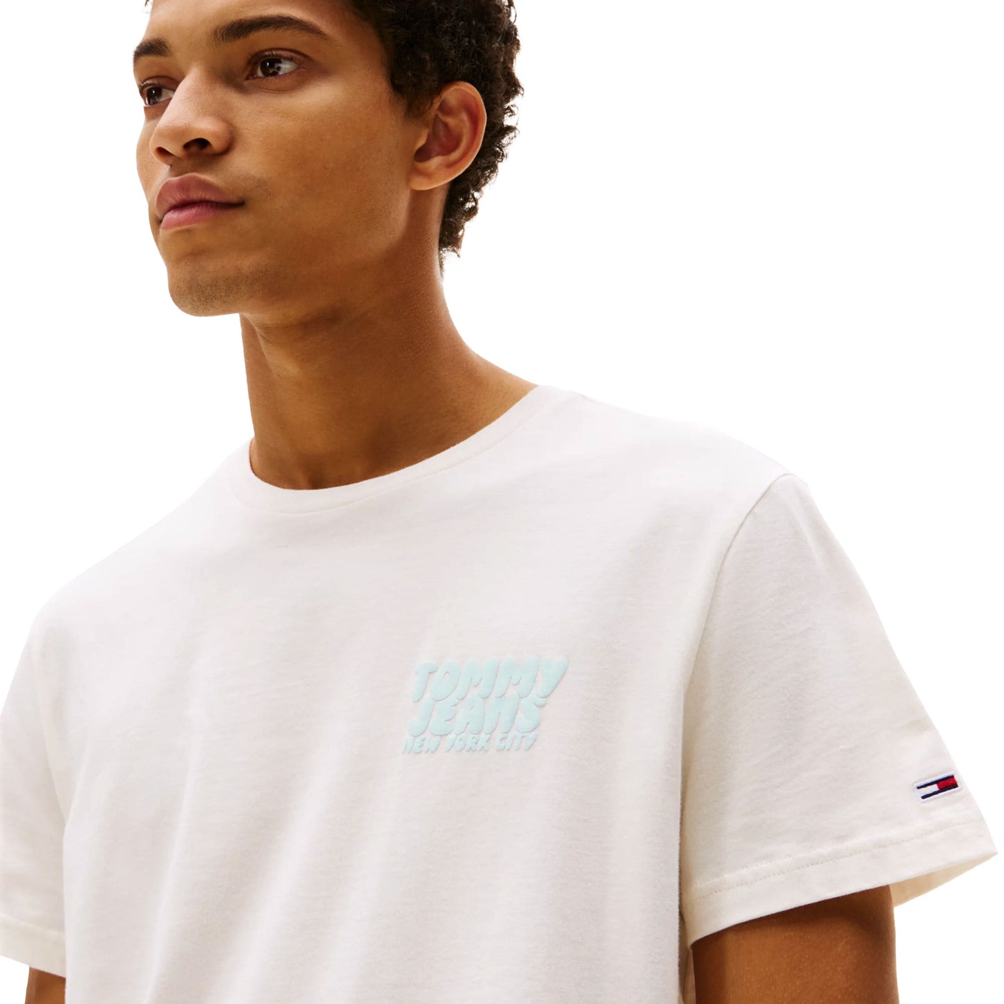 Tommy Jeans Slim Bubble Print Tee Ancient White - DM0DM21863YBH