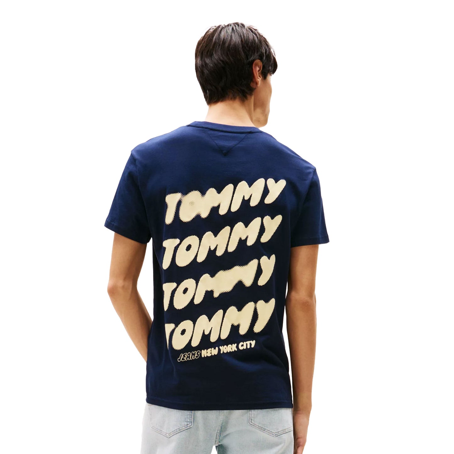 Tommy Jeans Bubble Logo Back Graphic T-Shirt Dark Night Navy - DM0DM21864C1G