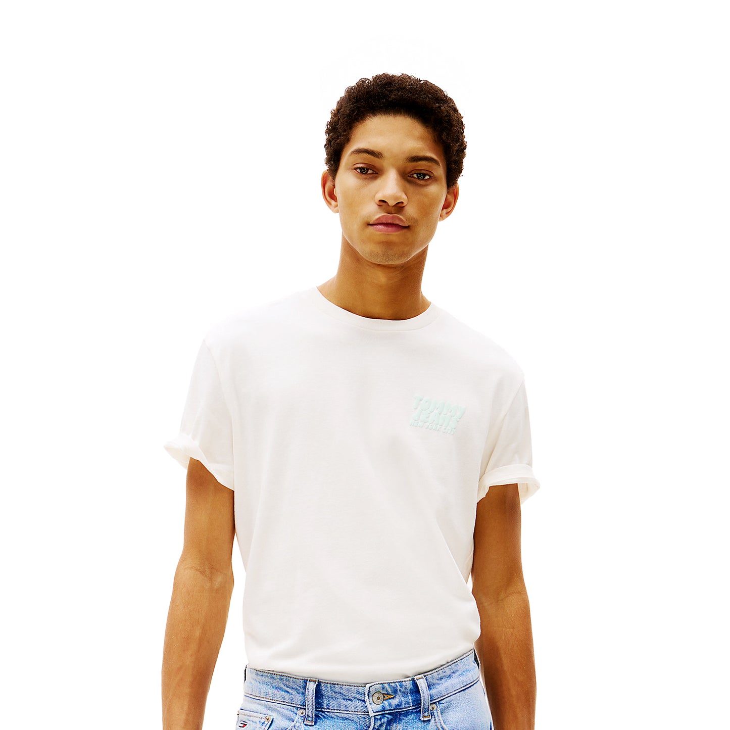 Tommy Jeans Bubble Logo Back Graphic T-Shirt White - DM0DM21864YBH