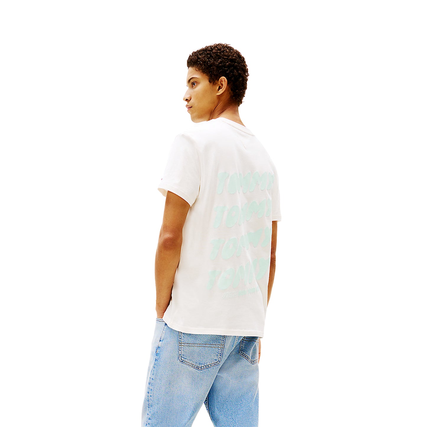 Tommy Jeans Bubble Logo Back Graphic T-Shirt White - DM0DM21864YBH