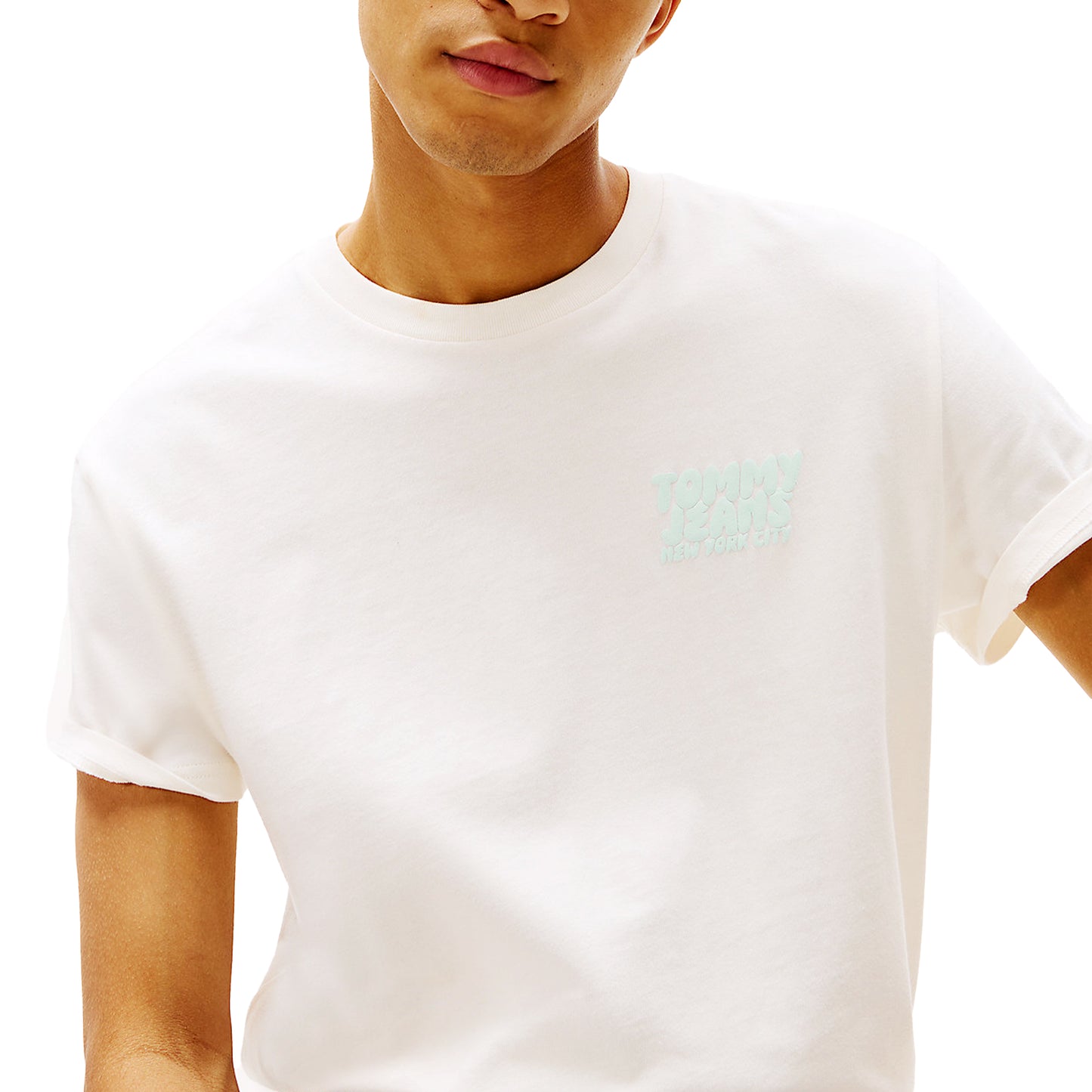 Tommy Jeans Bubble Logo Back Graphic T-Shirt White  - DM0DM21864YBH