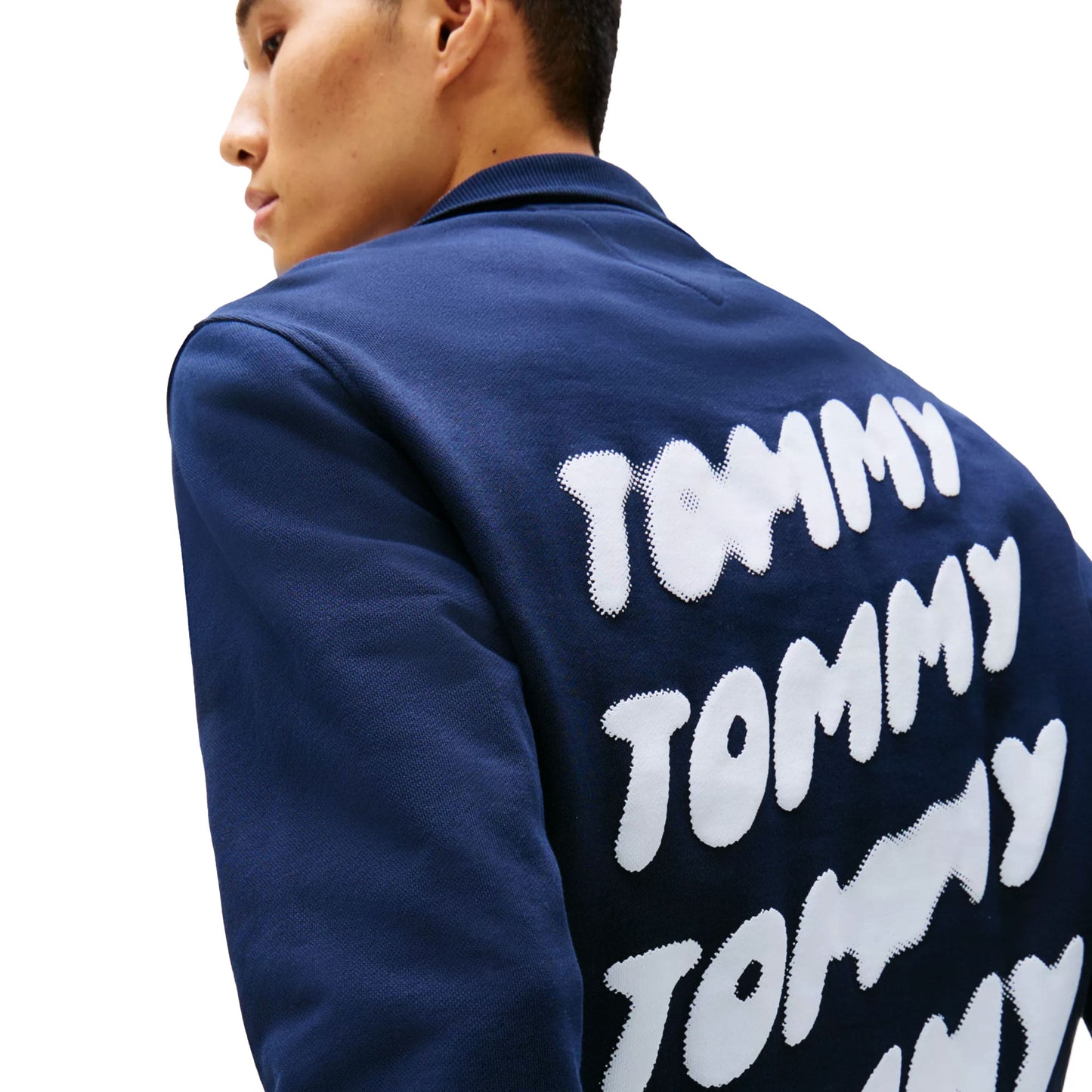 Tommy Jeans Bubble Logo Back Graphic Quarter Zip Sweatshirt - DM0DM21865C1G