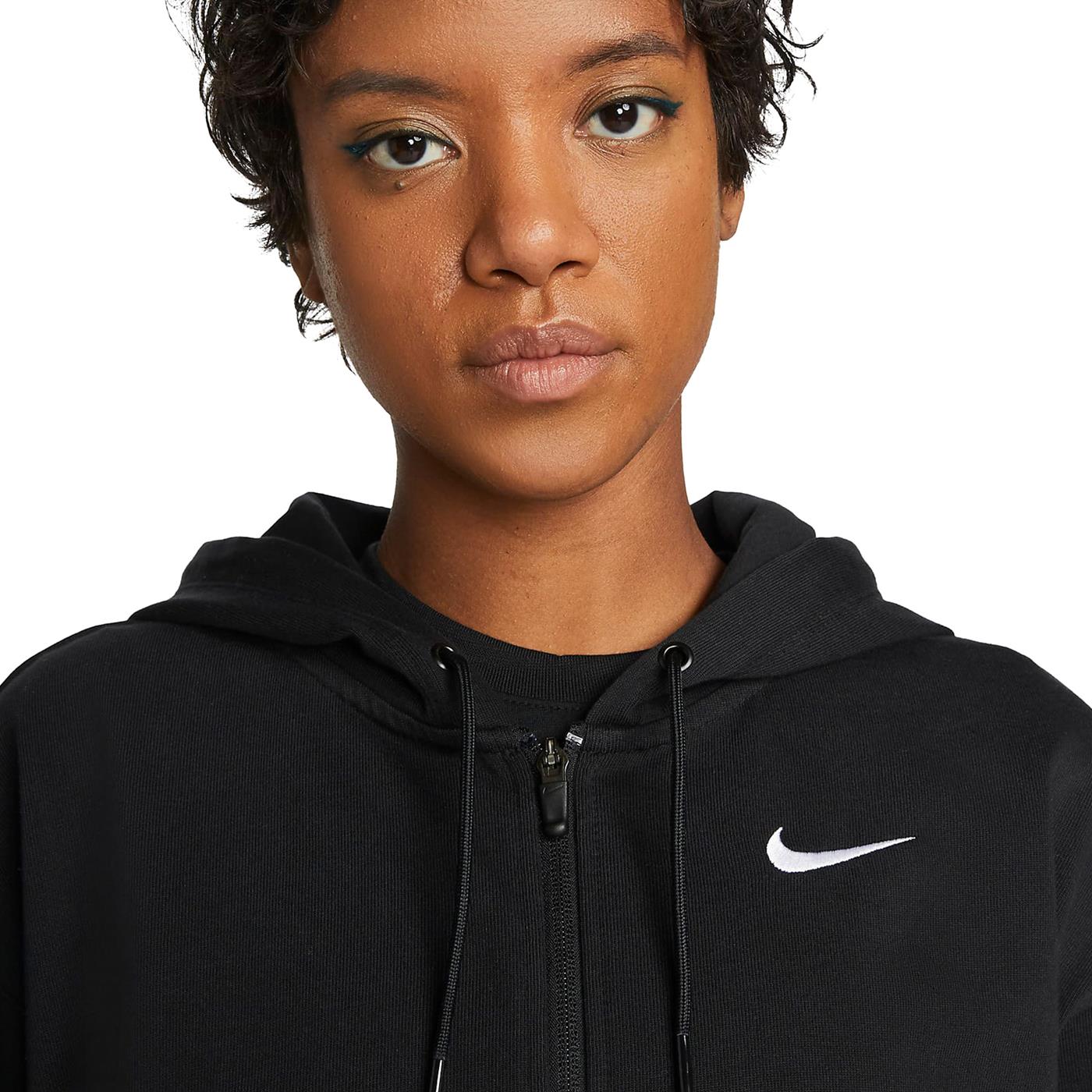 Nike W Jersey Ooversize FZ Hoodie Black/White - DM6415-010