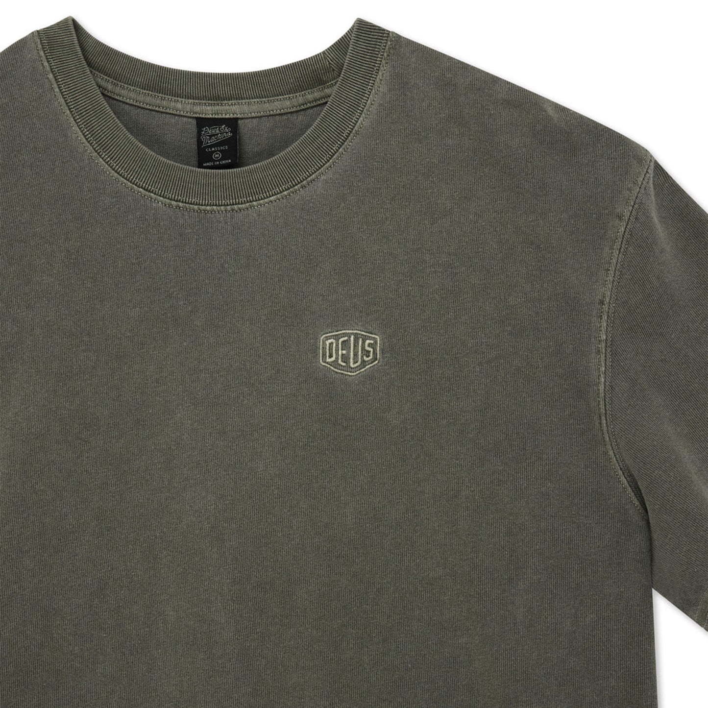 Deus Ex Machina Shield Garment Dyed Tee Cypress Green - DMF251462-CYP