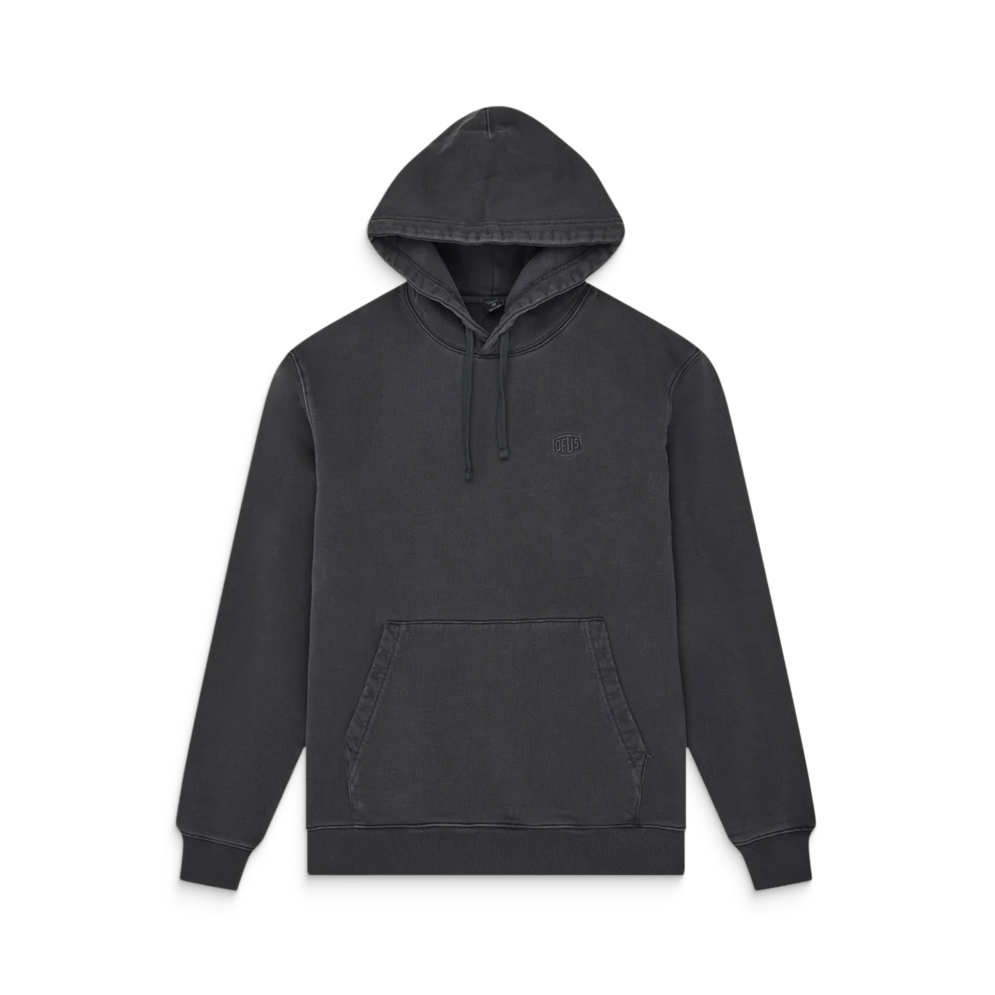 Deus Ex Machina Shield Garment Dyed Hoodie Black  - DMF258461-BLK