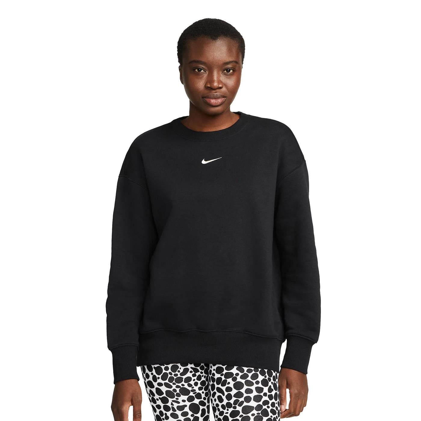 Nike W Phoenix Fleece Crewneck Black/White - DQ5733-010