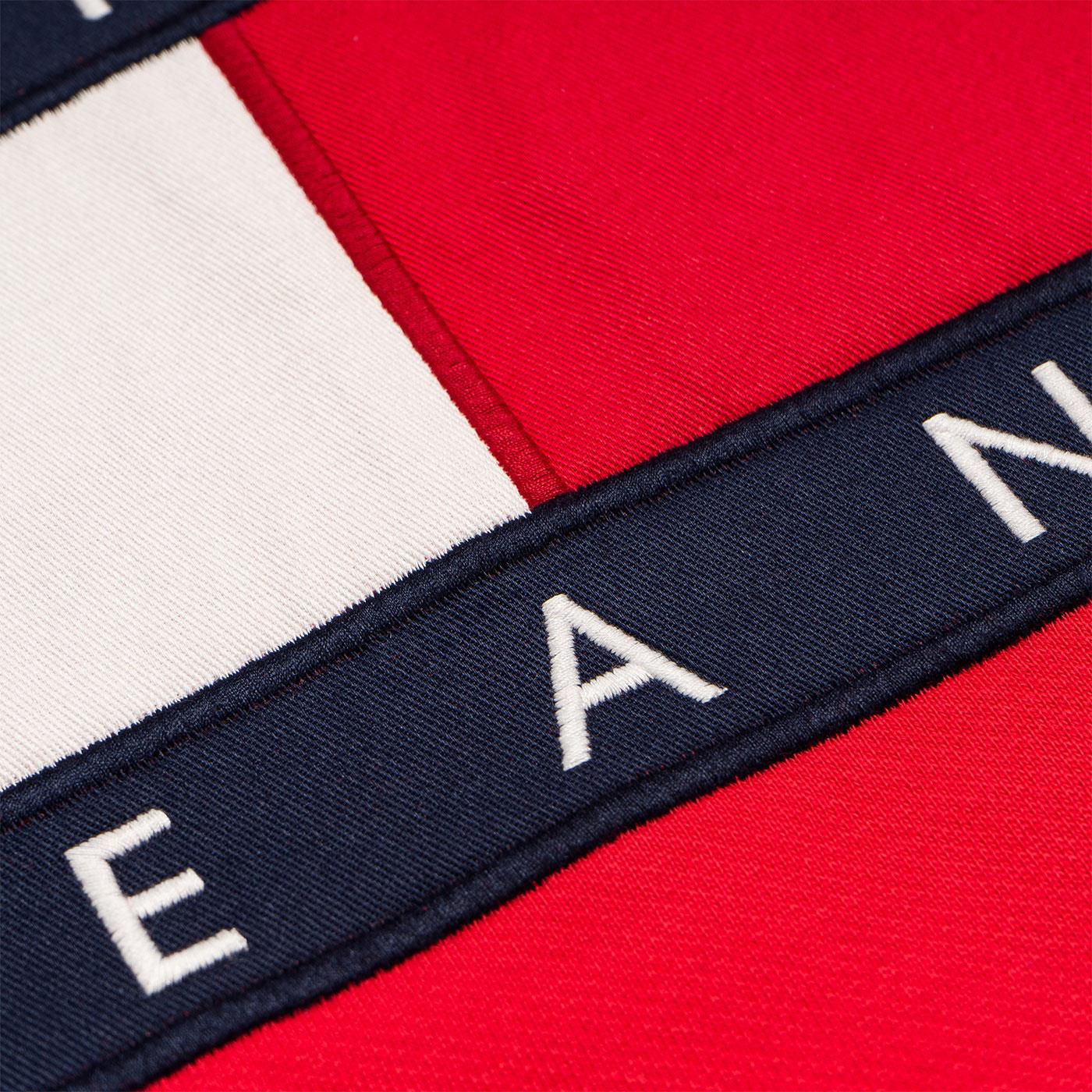 Tommy Jeans Flag Cropped Sweatshirt Racing Red - DW07414XA9