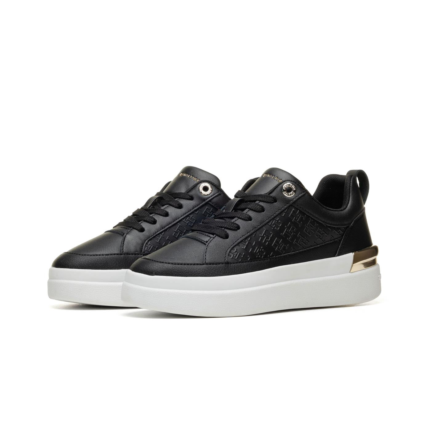 Tommy Hilfiger Lux Court Sneaker Monogram Black - FW0FW07808BDS